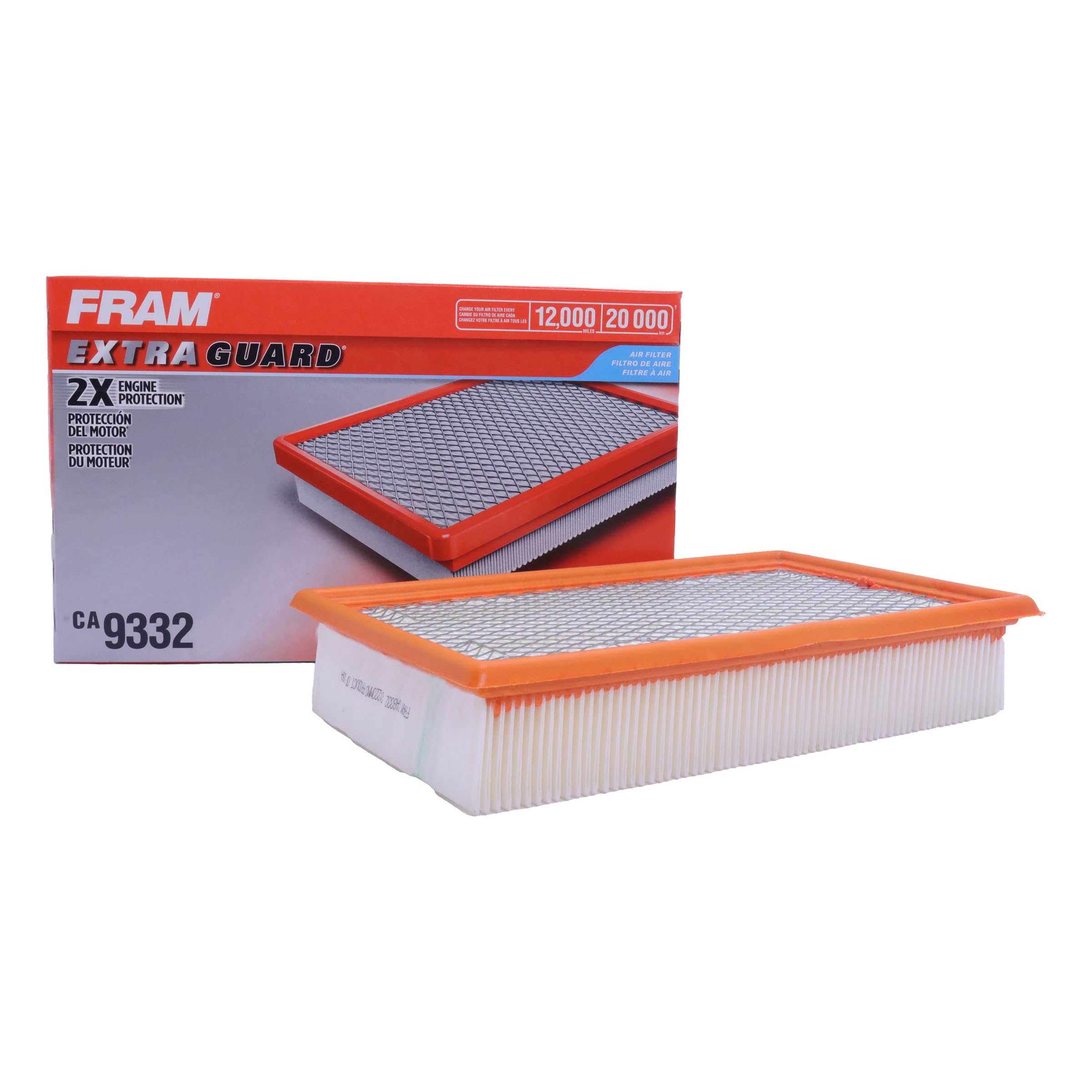 Fram Extra Guard Ca9332 Replacement Engine Air Filter For Select Ford, Lincoln, And Mercury Models, Provides Up To 12 Months Or