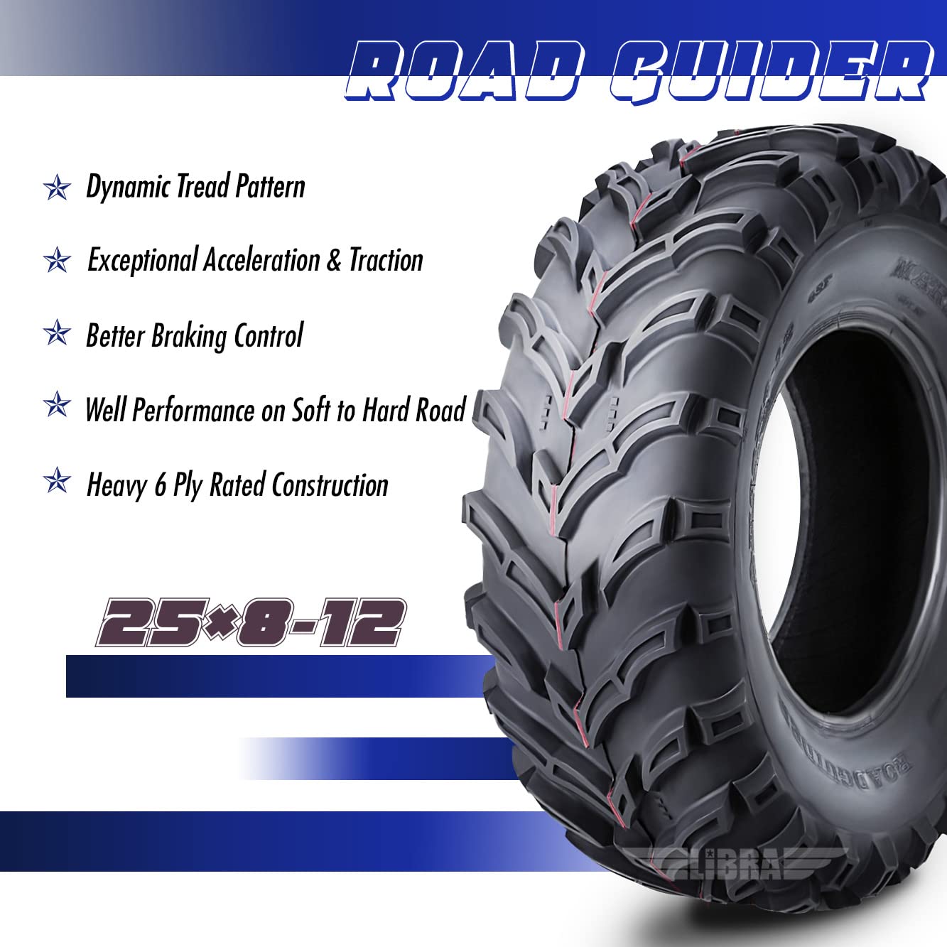 Full Set Roadguider Atv/Utv Tires 26X9-12 26X9X12 Front 26X11-12 26X11X12 Rear 10275/276