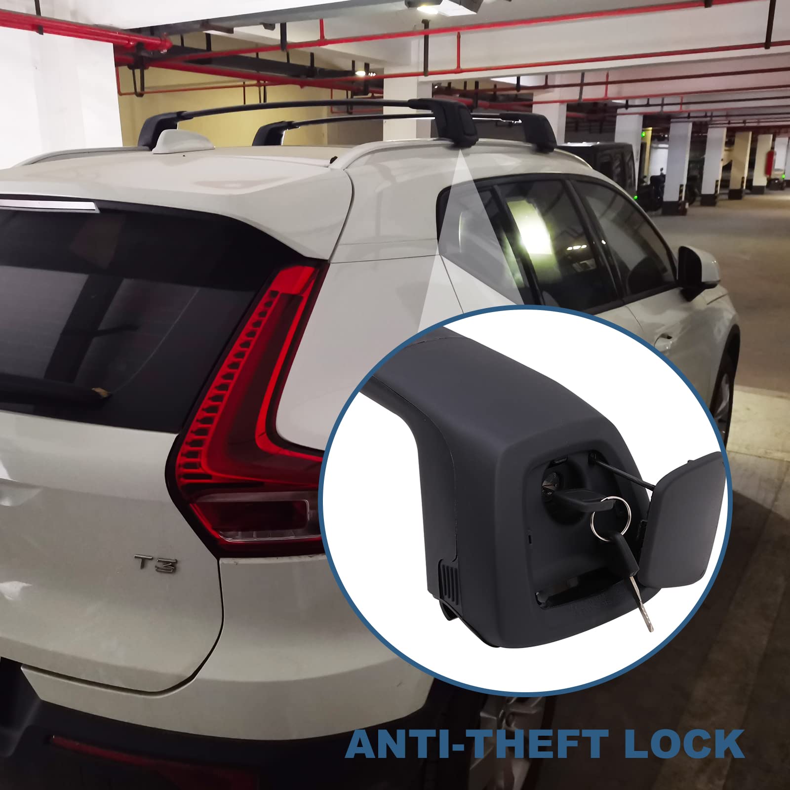 Snailfly Upgraded Roof Rack Cross Bars Fit For Volvo Xc40 2018-2025 Lockable Quiet Crossbars Cargo Accessories