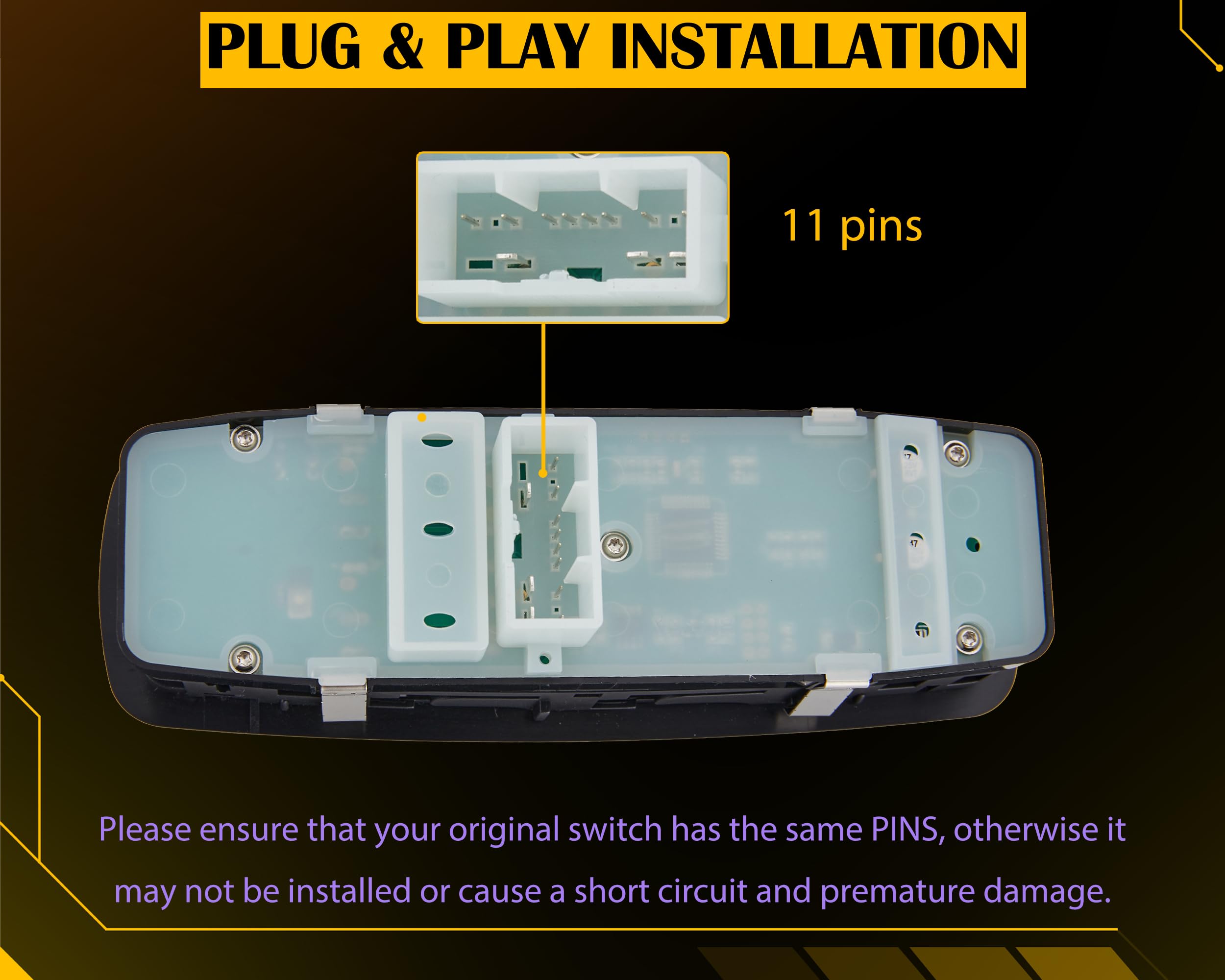 ZAPOSTS Master Power Window Switch Compatible with 2011 2012 2013 2014 Jeep Grand Cherokee.Dodge Durango.Driver Side Control swi