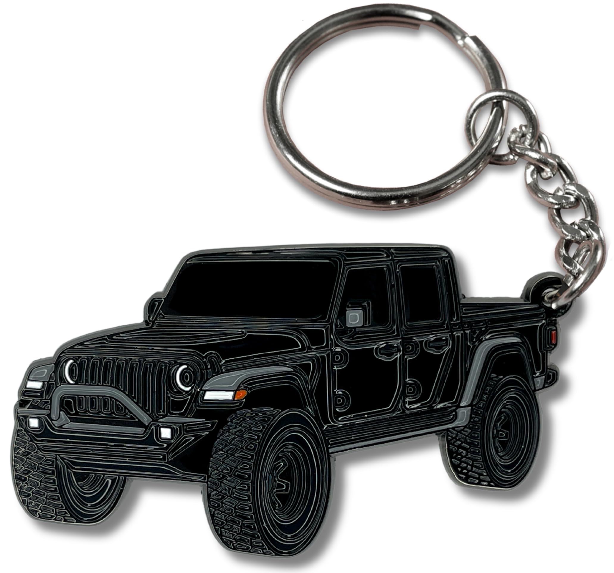 FOUR WHEEL BEAST Jeep Gladiator Keychain - Officially Licensed Jeep Accessories Key Chain Fob Cover Mods 2020-2024 (Black)