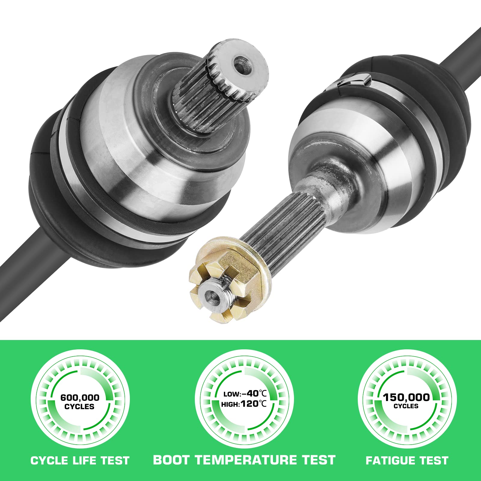 Youxmoto Front CV Axle Fit for Polaris Sportsman 450/570 2015-2022; 2015 Sportsman ETX/forest 570; 4340 Chromoly Steel Front Lef