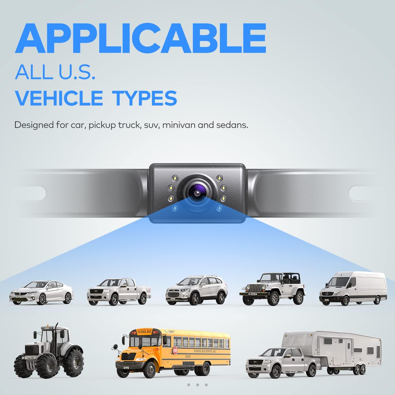 Erapta Backup Camera Rear View License Plate, 45 Adjustment Bracket With 149 Perfect Angle, Night Vision, Ip69K Lever Waterproof