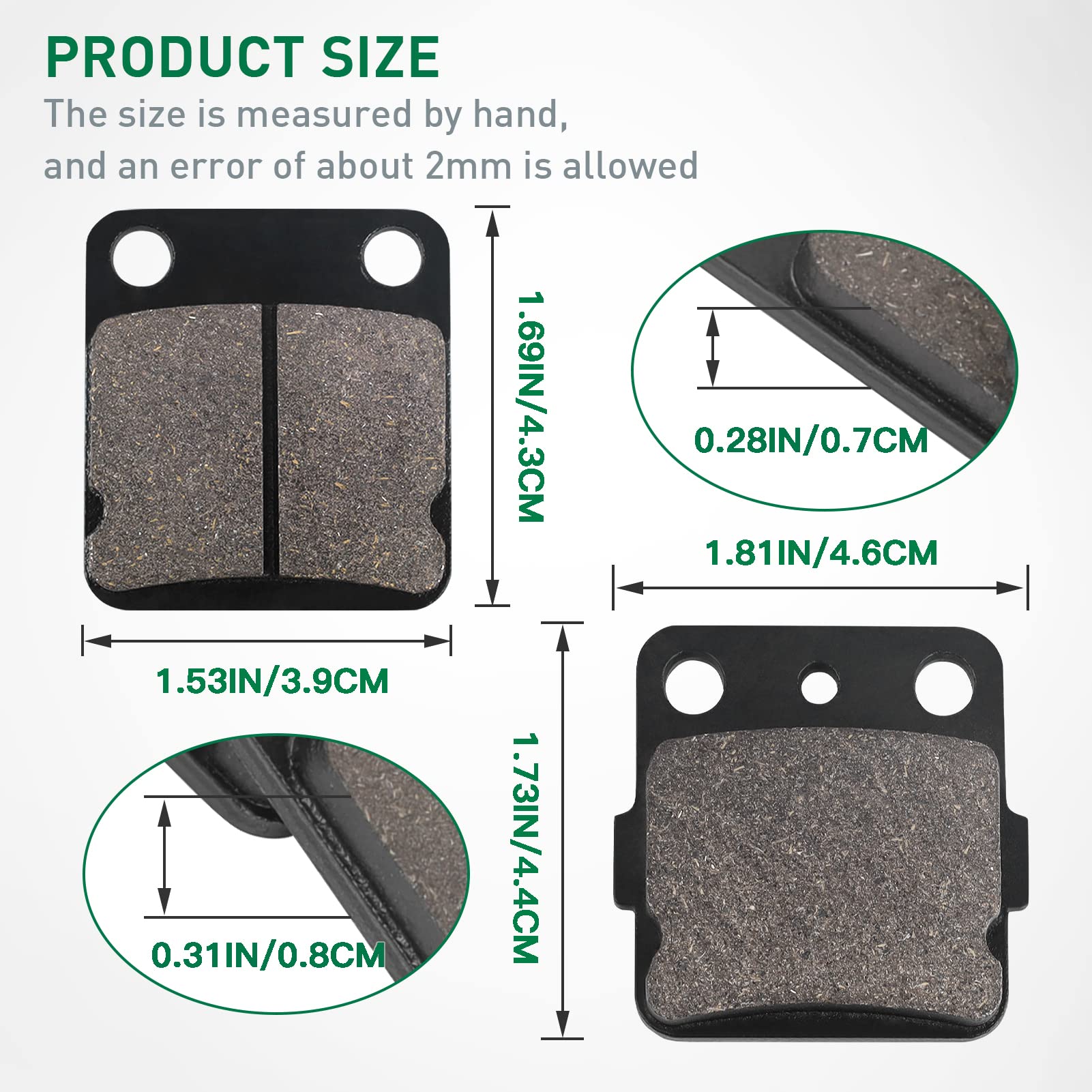 Warrior 350 Front And Rear Carbon Fibre Brake Pads Kits For Yamaha Banshee 350 1990-2006 / Blaster 200 2003-2006/ Wolverine 350 1995-2005/ Warrior 350 1989-2004/ Raptor 125 Yfm125 2011