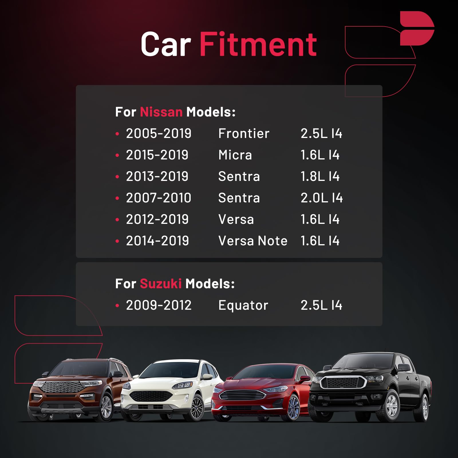 Bdfhyk 5118 Iridium Spark Plugs Compatible With Nissan Frontier Micra Sentra Versa Note Sentra Suzuki Equator 1.6L 1.8L 2.0L 2.5
