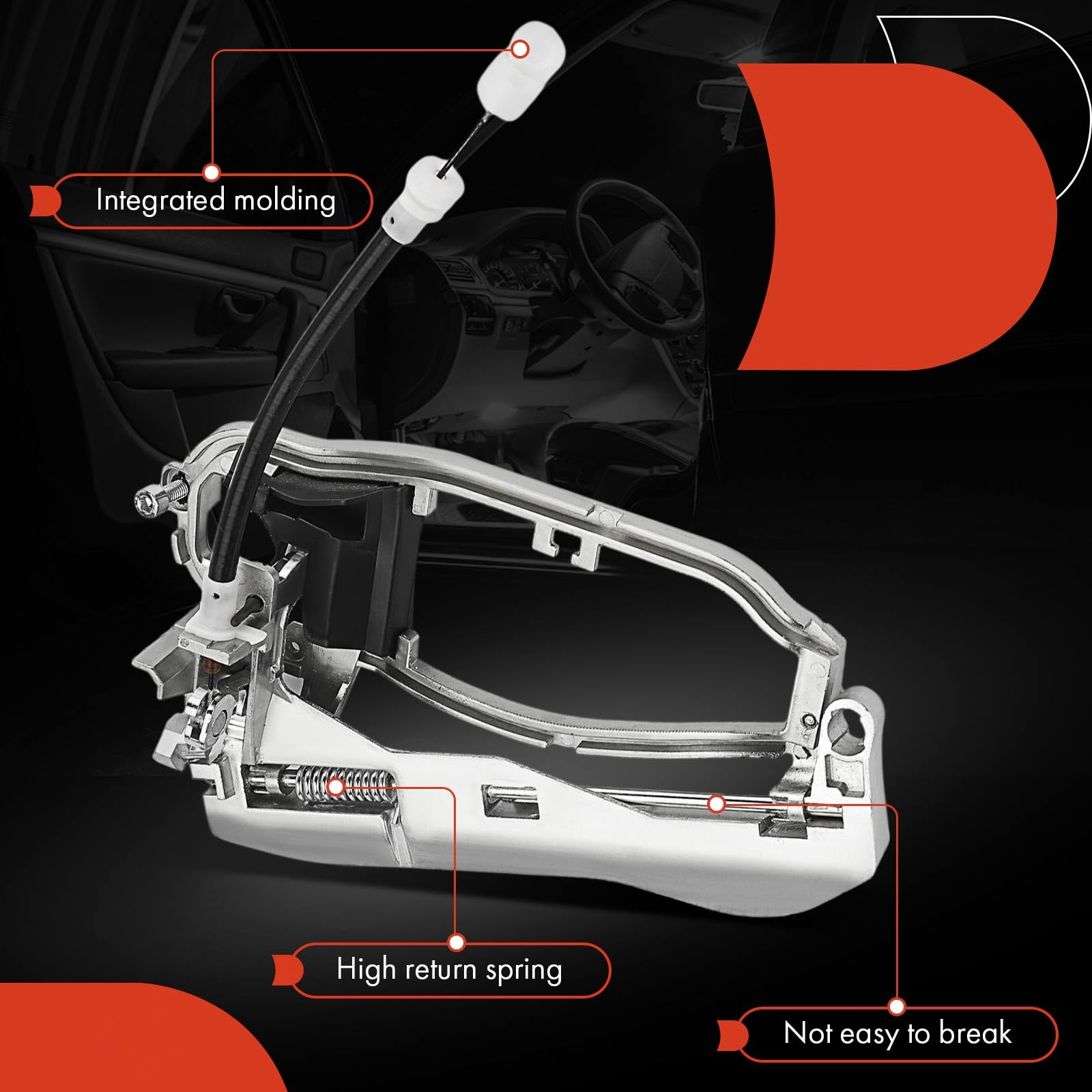 A-Premium Outside Door Handle Carrier Compatible With Bmw E53 X5 2000-2006, Rear Right Passenger Side, Replace# 51228243636