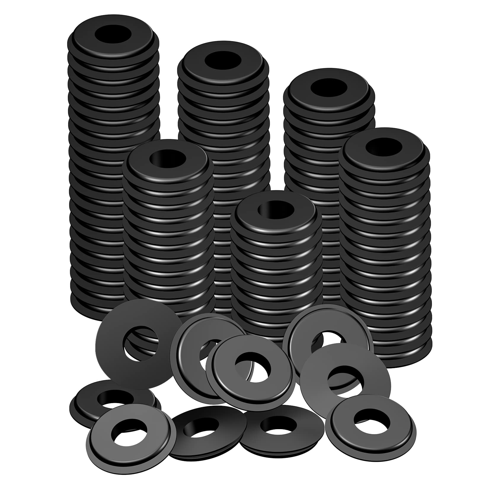 Kootans 100Pcs Glad Hand Seals, Truck Glad Hand Seal Round Elastic Grommets Rubber Gladhand Seal Washer For Semi Trailer Truck Or Tractor Braking Air Hose Parts Number 10028