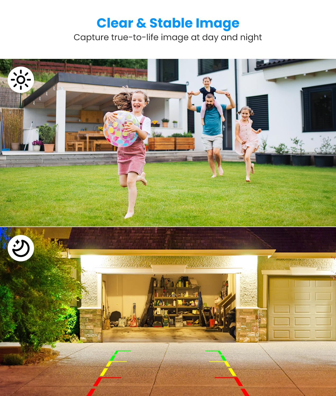 Auto-Vox Solar Wireless Backup Camera With 5'' Hd Monitor,3 Mins Diy Installation & Battery Powered Back Up Camera Systems, Ip69