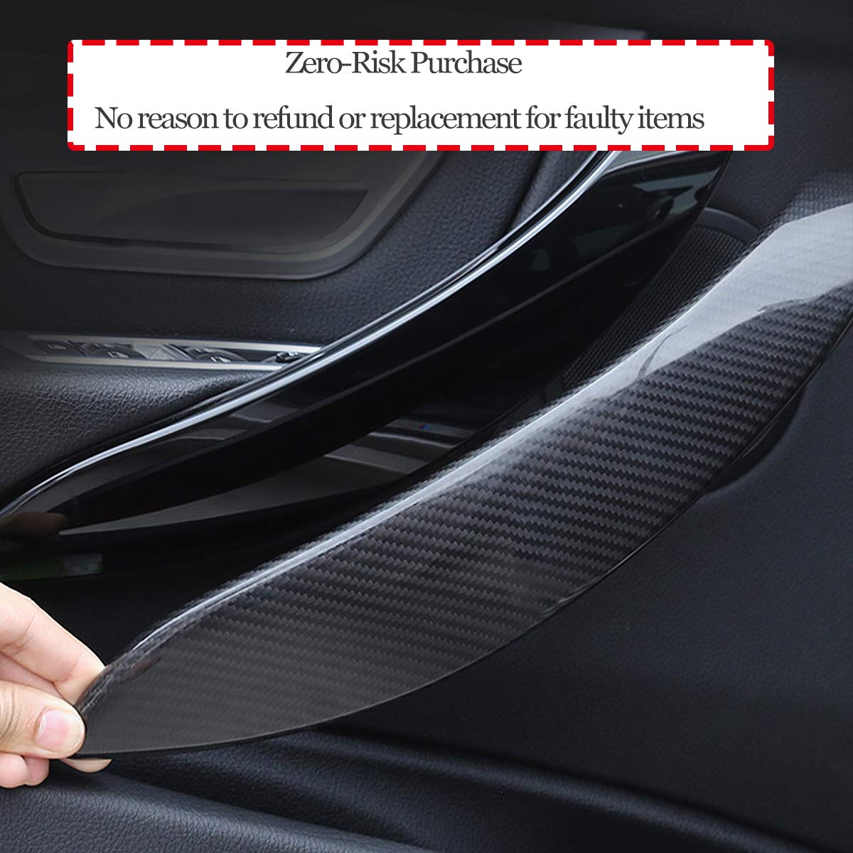 Jaronx ABS Carbon Fiber Door Handle Outer Cover Replacement Compatible with BMW 3’ F30/F31 2012-2018 and 4’ F32/F33 2014-2017,Carbon Fiber Pattern Left Driver Side Door Handle Cover (Left)
