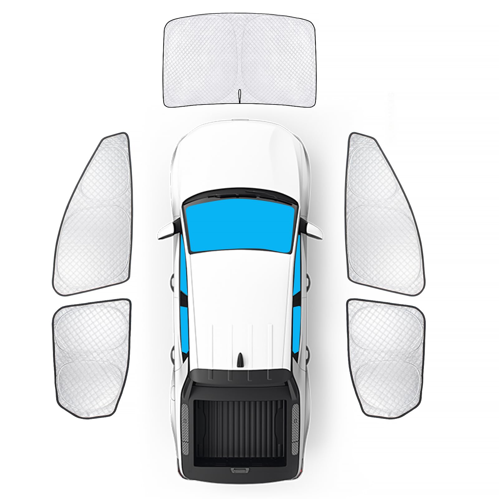 Kmf Windshield Sun Shade Replacement For Hyundai Santa Cruz Accessories 2022-2025, Side Window Sun Shade Cover Sun Visor Shield