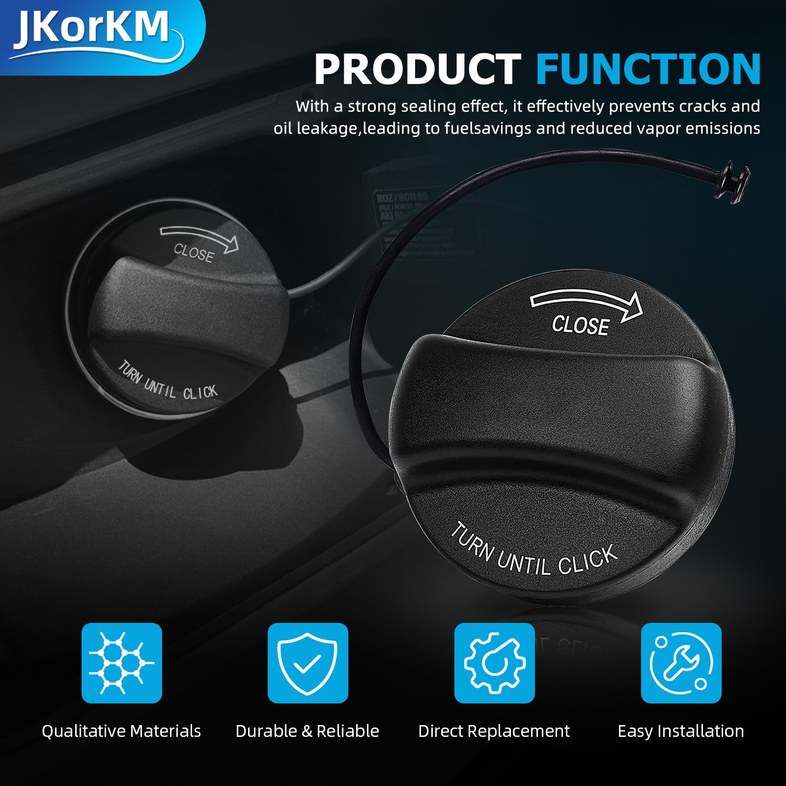 Jkorkm 16117222391 Gas Cap, Fuel Tank Filler Cap Compatible With Bmw 128I 320I 325I 328I 328Xi 330I 330Xi 335I 525I 528I 530I 53