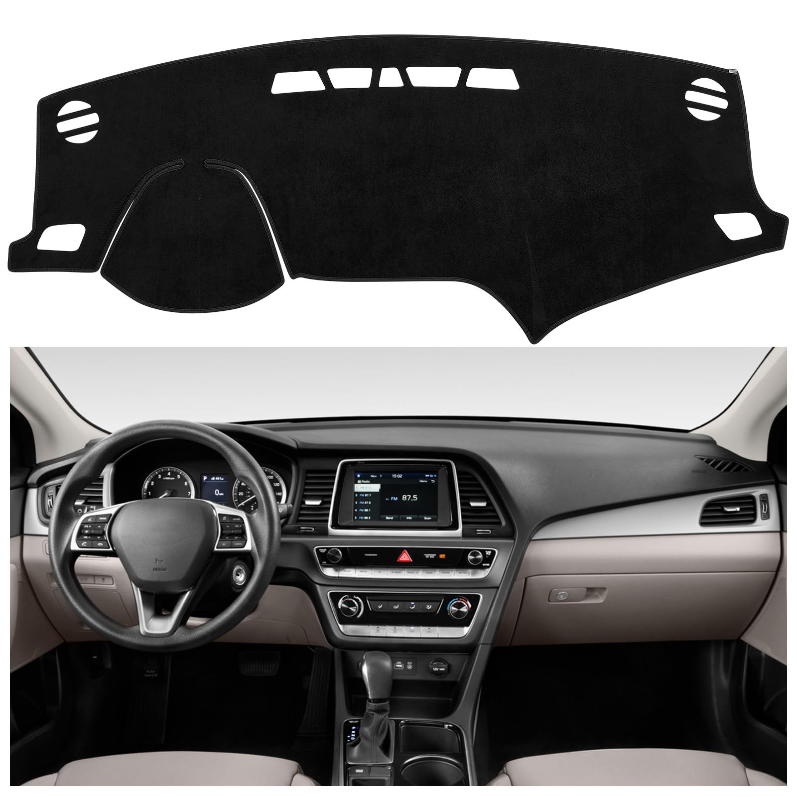 Speedwow Dashboard Dash Board Cover Mat Carpet Compatible With 2015-2019 Hyundai Sonata