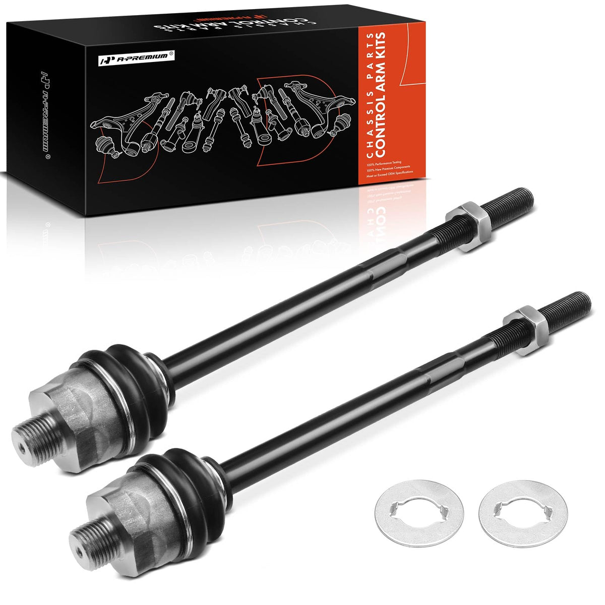A-Premium 2 x Front Inner Tie Rod Ends, Compatible with Chevy Silverado 1500/2500/3500 (Classic/HD), Tahoe, Suburban 1500, GMC Y