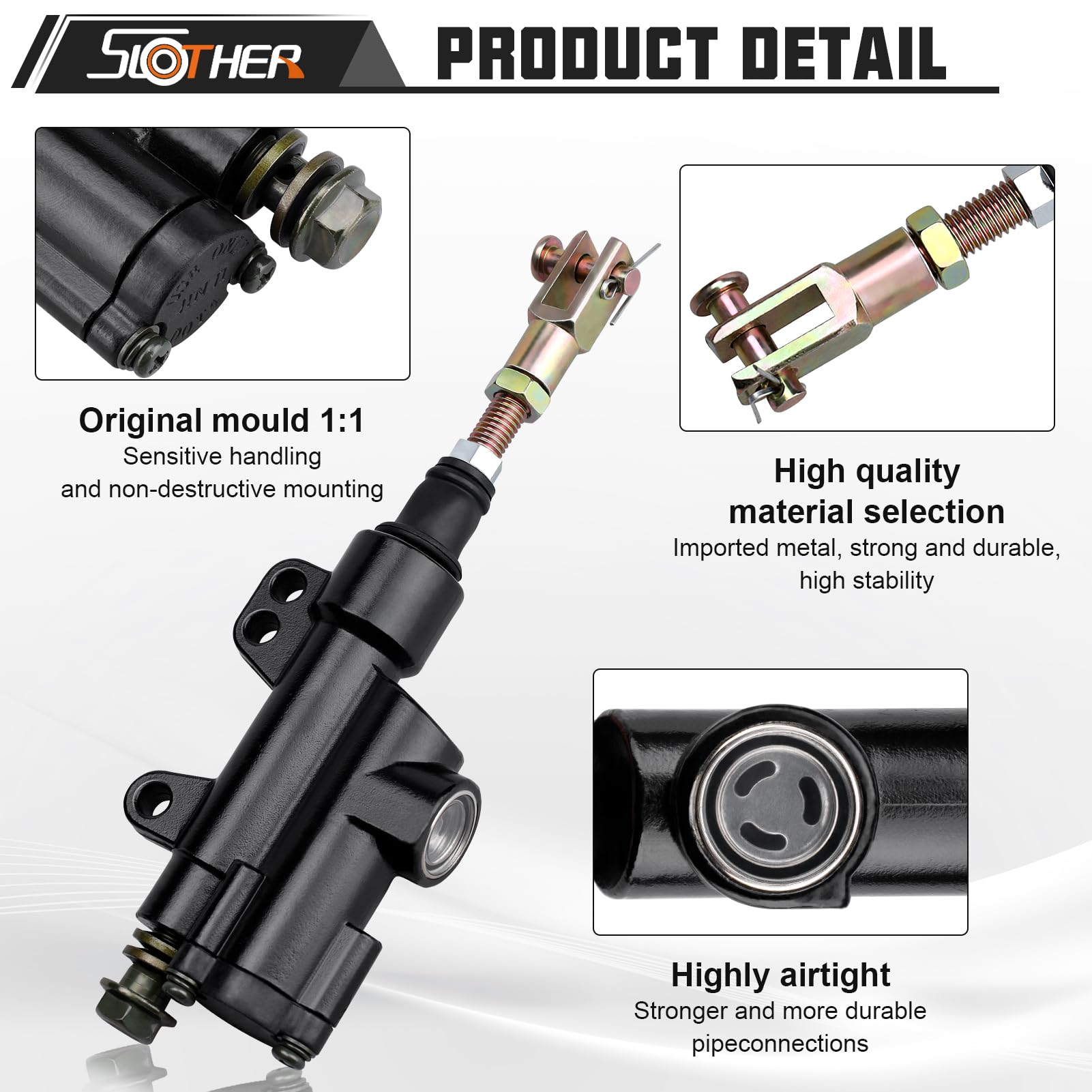 Rear Brake Master Cylinder Coolster 10Mm, Replacement For 50Cc 70Cc 90Cc 110Cc 125Cc Dirt Bike Chinese Atv Quad Taotao Bms Roket