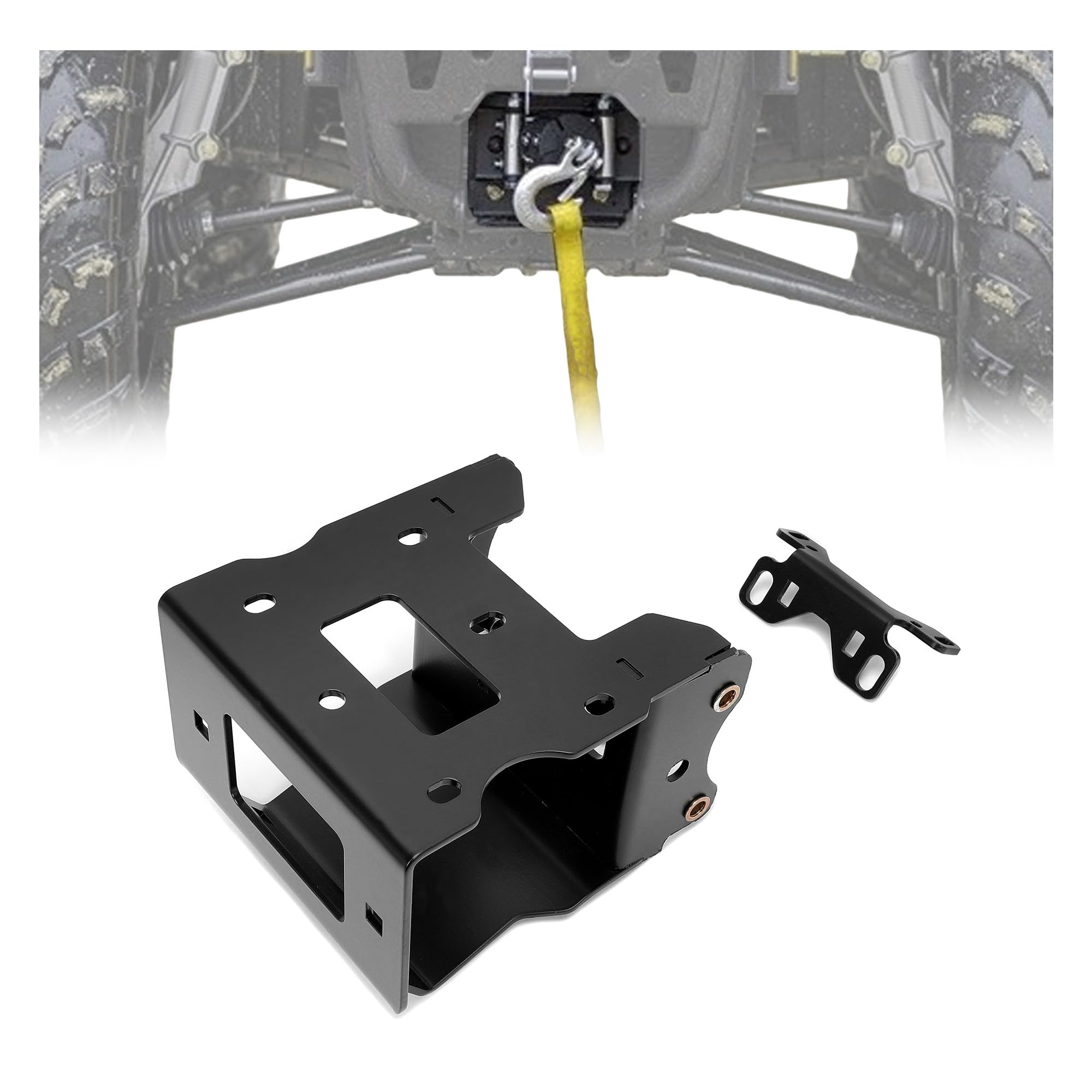 KUAFU ATV Winch Mount Compatible with 2009-2024 Sportsman ETX 400 450 500 550 570 800 850 XP 1000 6x6 Scrambler 850 1000 Winch M