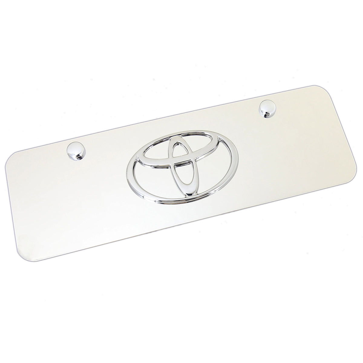AUTO GOLD TOYCCM Chrome On Chrome License Logo Mini Plate