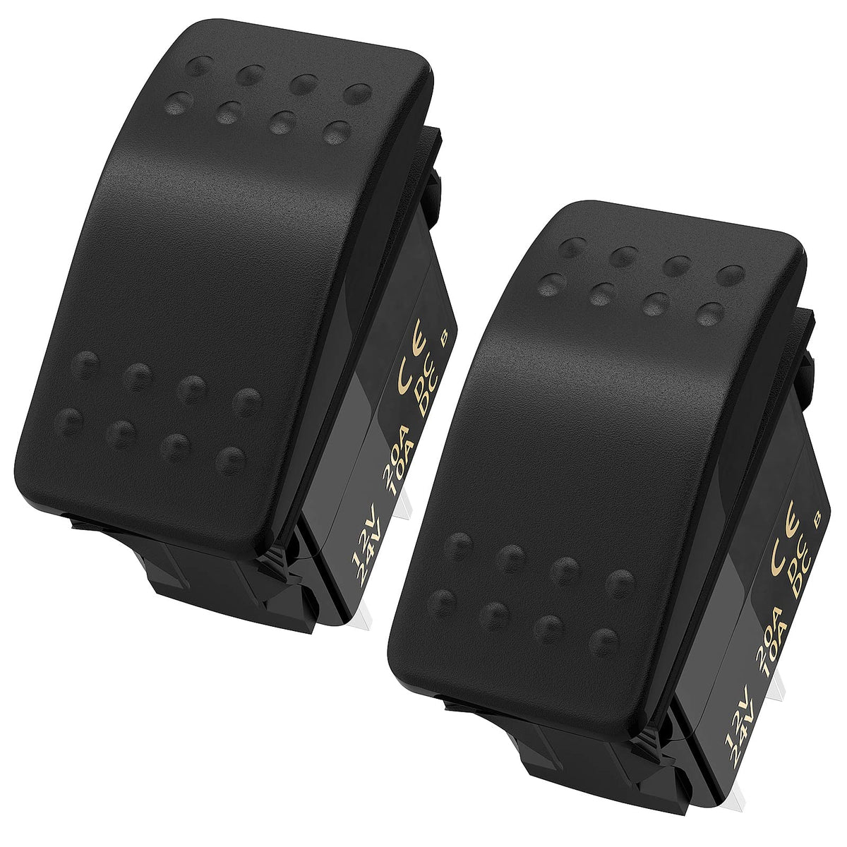 Joinfworld Boat Rocker Switch 12V 20A SPST ON Off Toggle Switch 2 Pin Rocker Switch 12 Volt Boat Switch Toggle for Automotive Ca