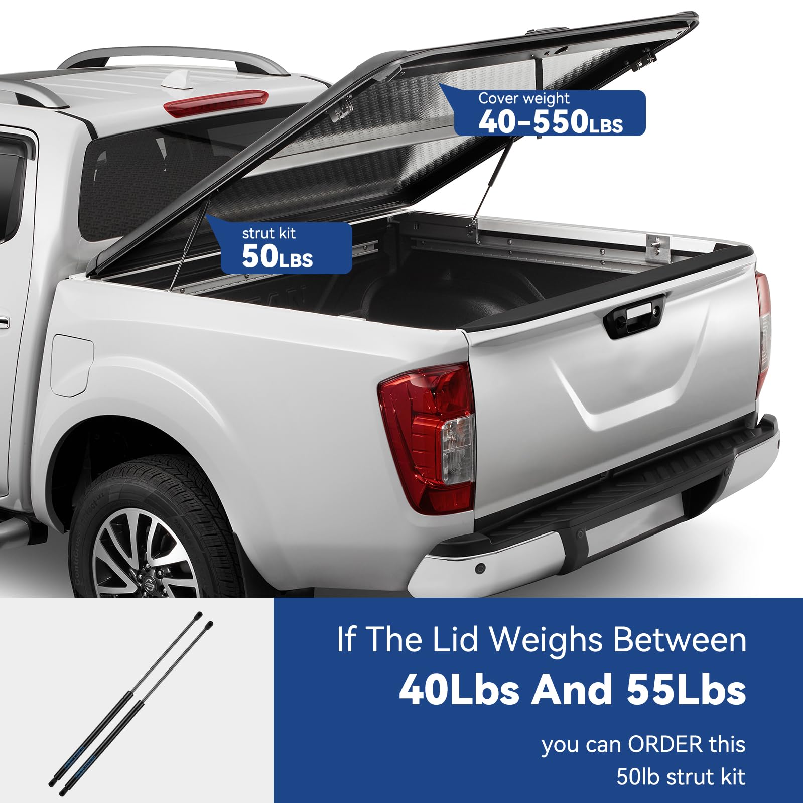 Arana Sl27-50 Gas Shocks 28 Inch 50 Pounds Lift Support, 28'' 50Lb Gas Struts Springs For Truck Bed Cover Undercover Tonneau Tv