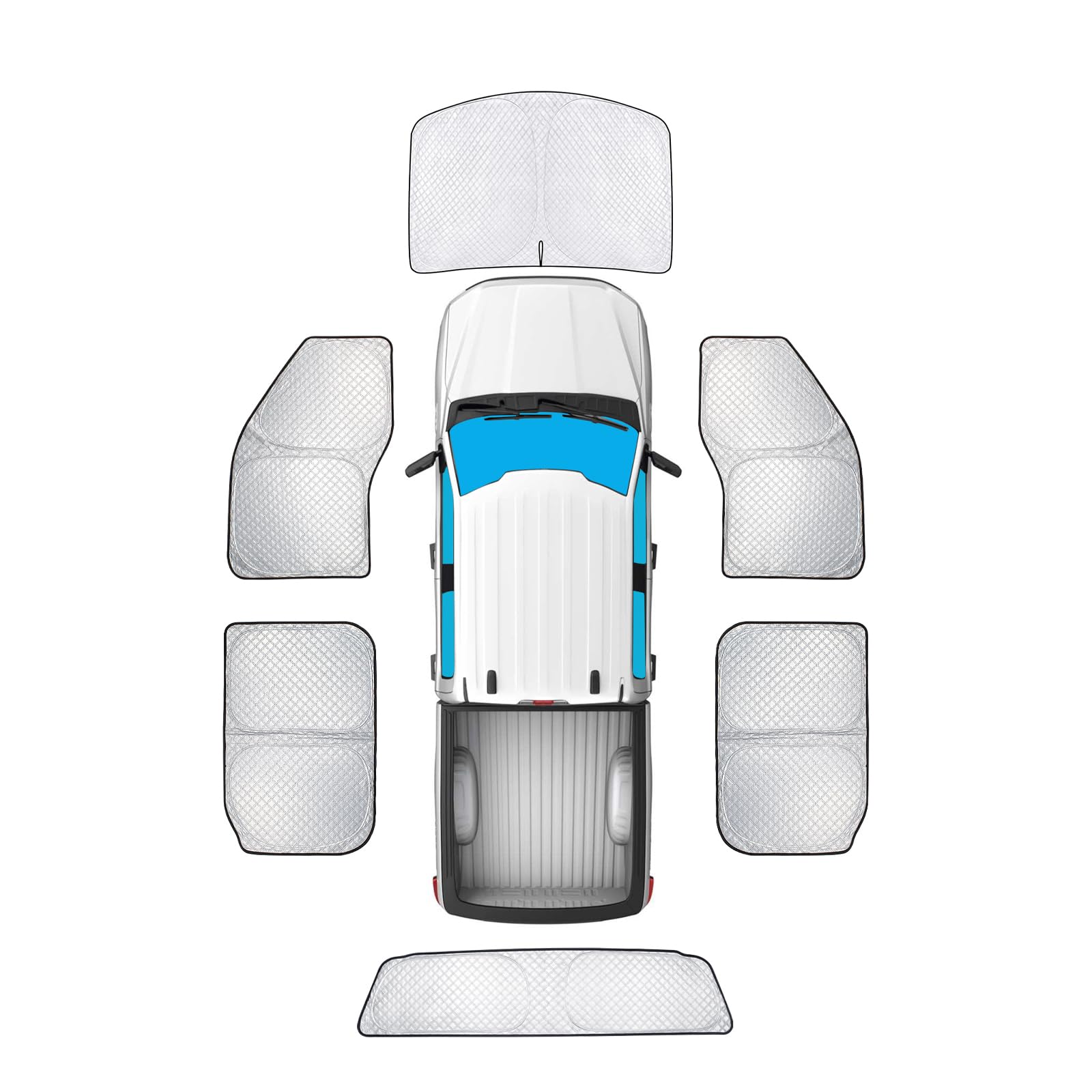 Kmf Windshield Sun Shade For Ford F150 F-150 (Lariat, King Ranch, Platinum, Xl Xlt Limited Raptor) 2021-2025, F150 Sun Shade Cov