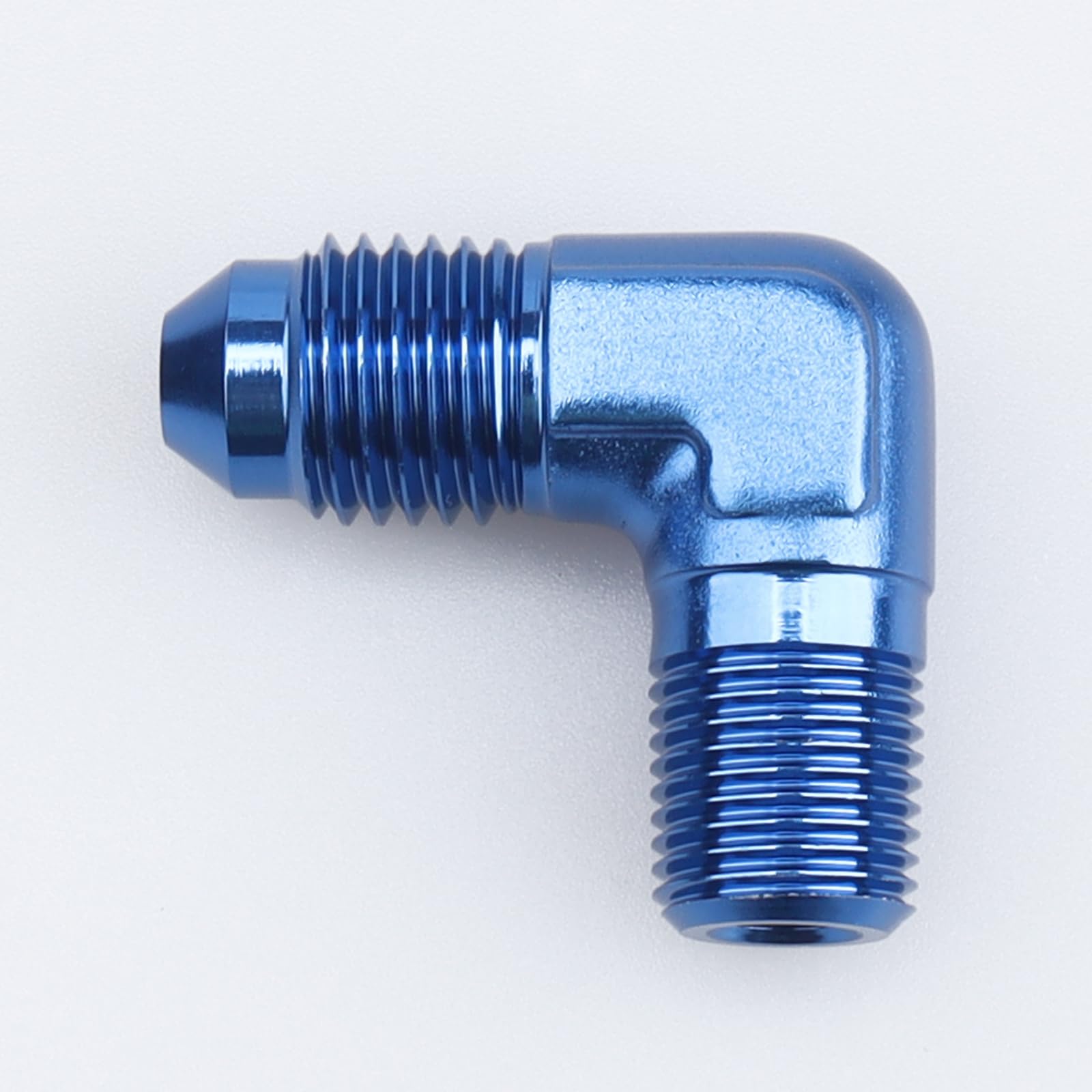Ac Performance 90 Degree Elbow -4 An Male To 1/8 Npt Male Fitting Adapter Connector Aluminum Blue