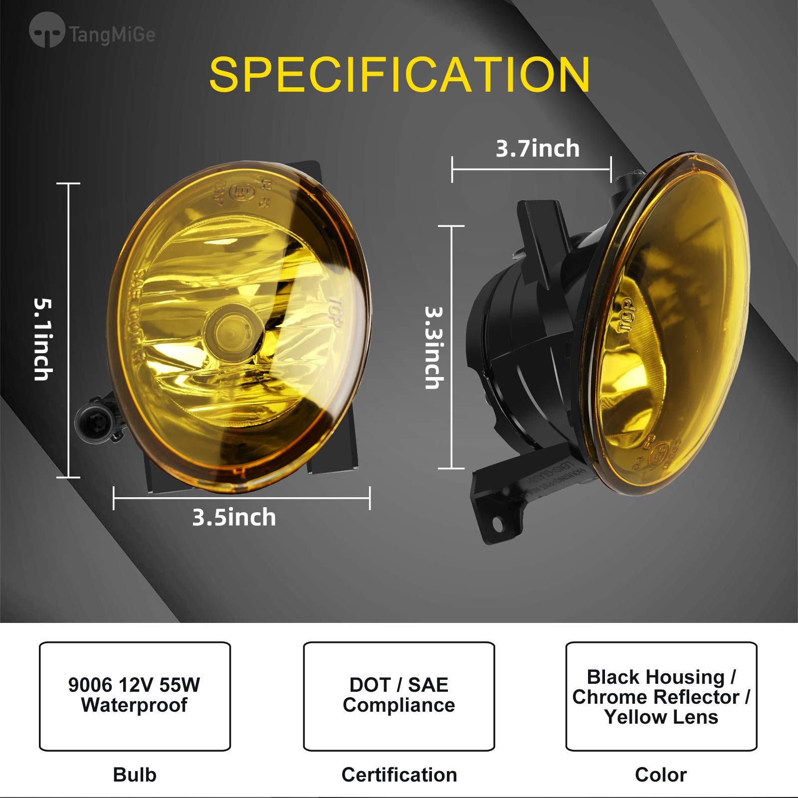 TangMiGe Fog Lights Lamps for 2010-2015 Volkswagen Golf Hatchback/Wagon, Volkswagen Jetta Sedan/Wagon, Volkswagen Beetle, Volksw