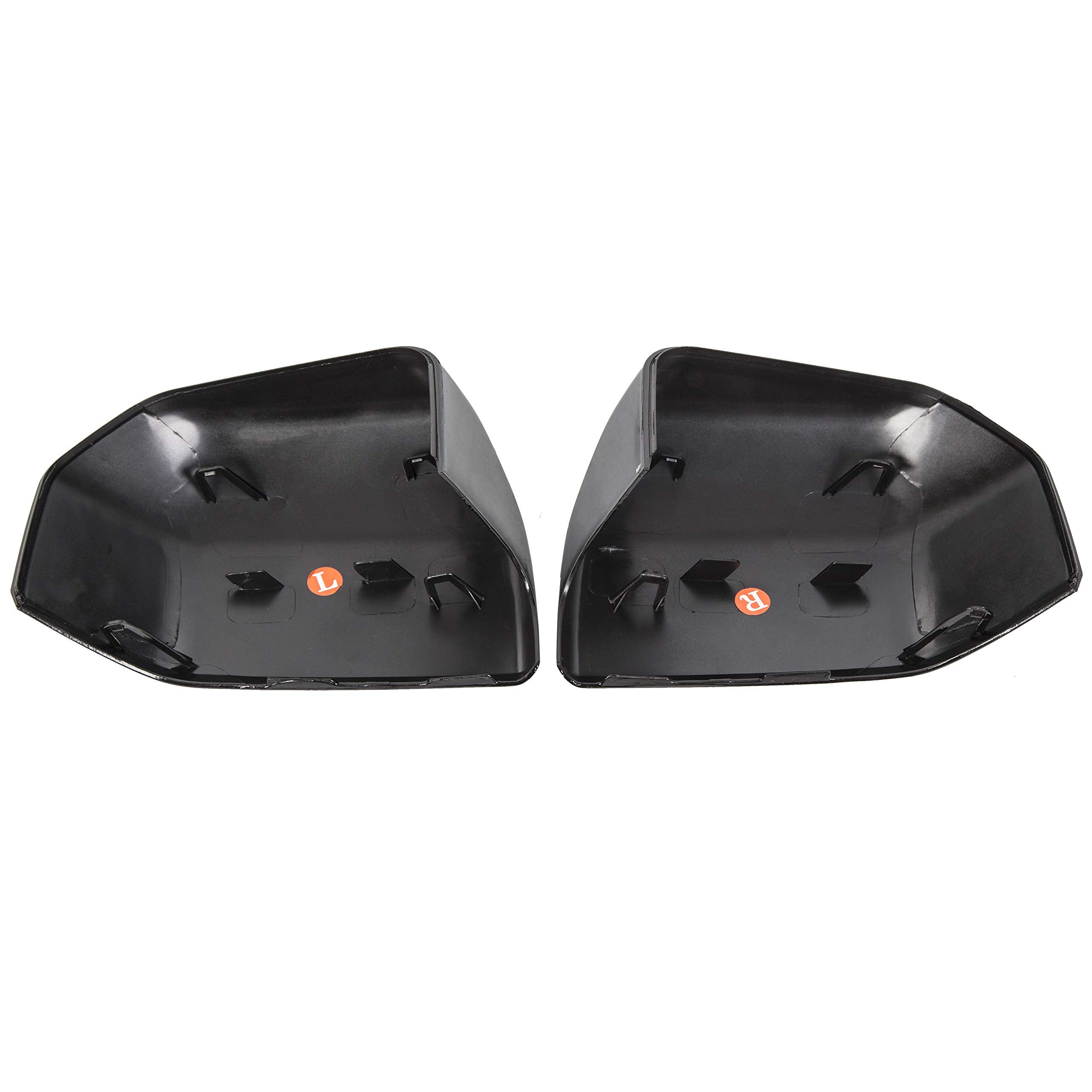 HECASA Top Half Upper Mirror Covers Skull Caps Replacement Compatible with 2015-2020 Ford F150 (Black, Pair)