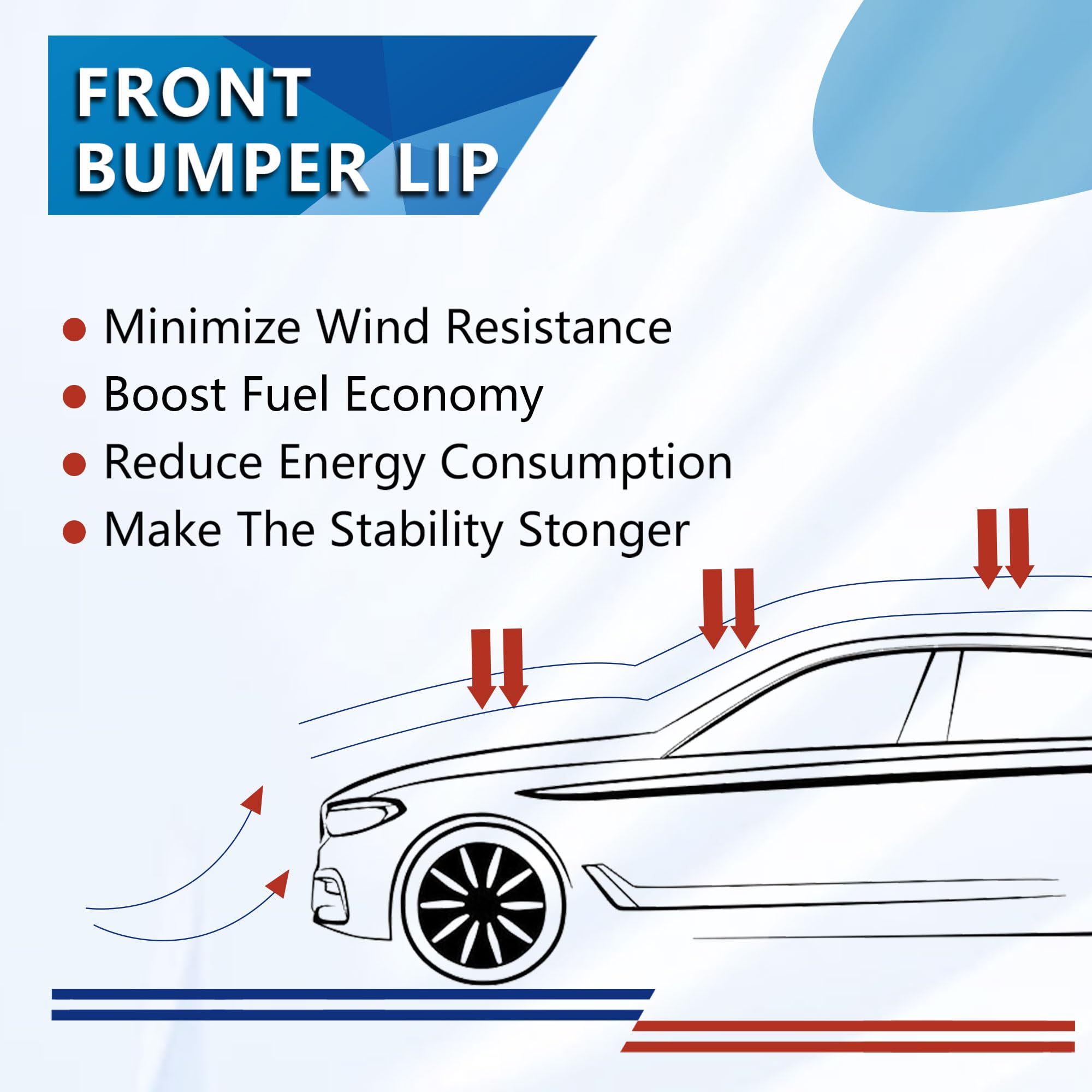 ECOTRIC Front Bumper Lip Spoiler Compatible with 2015-2021 Subaru Impreza WRX & STI Lower Splitter Finisher Under Chin Spoiler -