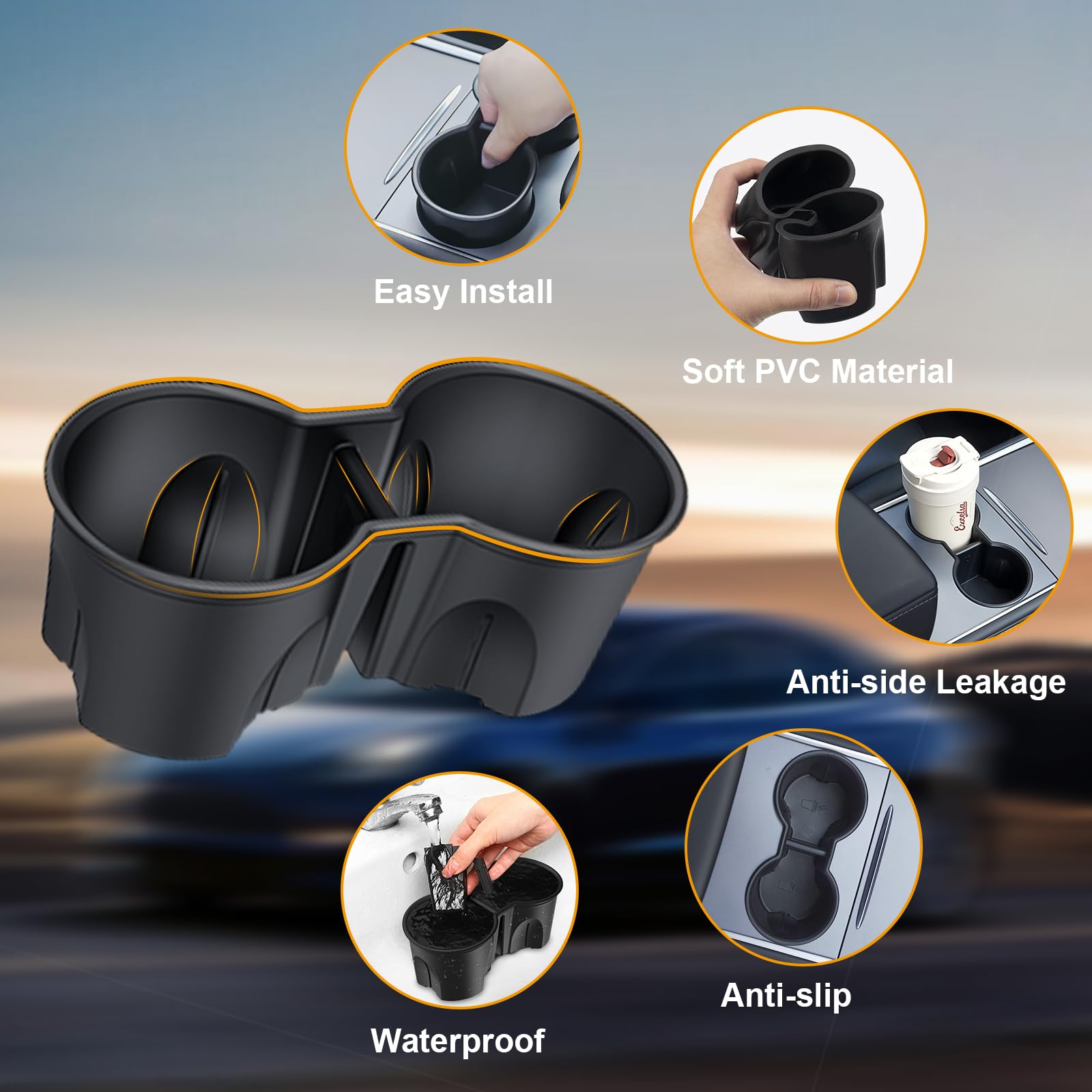 5Pcs Center Console Organizer Tray For Tesla Model Y 2024-2020(Not Fit 2024 2025 Model Y Juniper), Interior Accessories With Arm