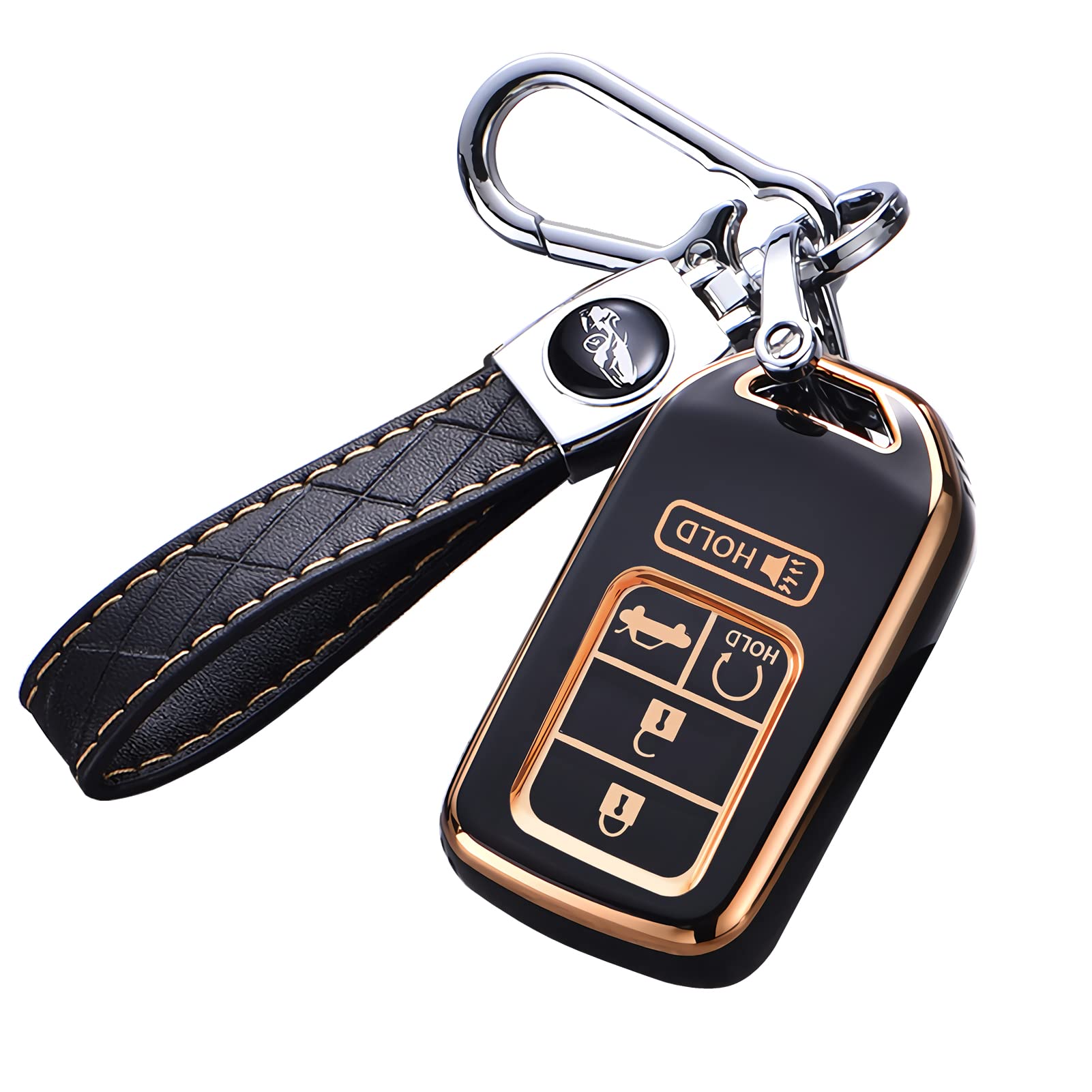 Cacacar For 2016-2022 Honda Key Fob Cover With Keychain, Premium Soft Tpu Full Protection Key Fob Case For Honda Accord Civic Cr
