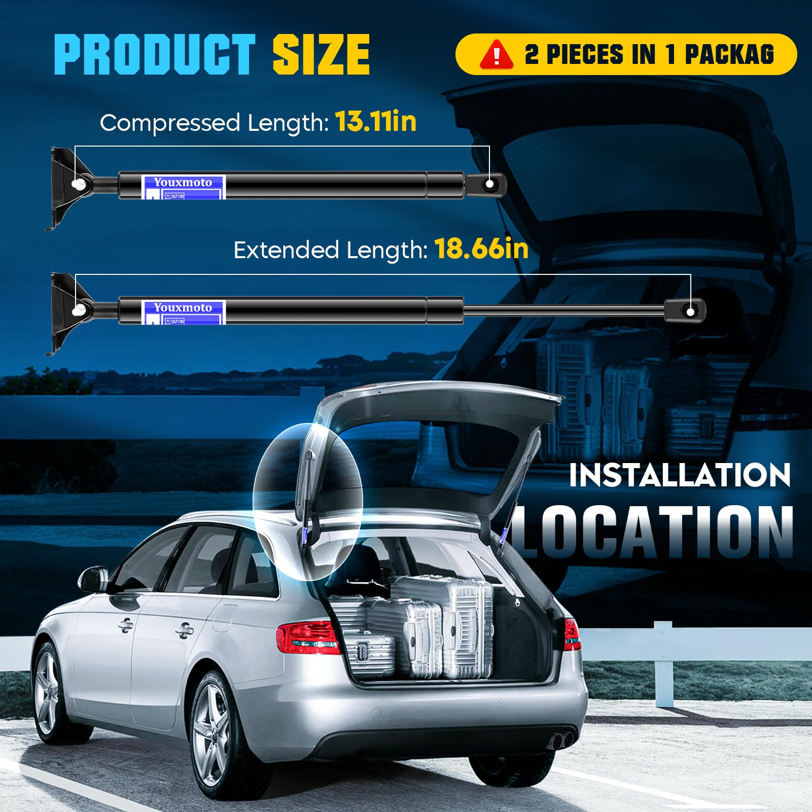 Rear Hatch Liftgate Lift Supports 4856 4857 For 1993-1998 Jeep Grand Cherokee (Pack Of 2)