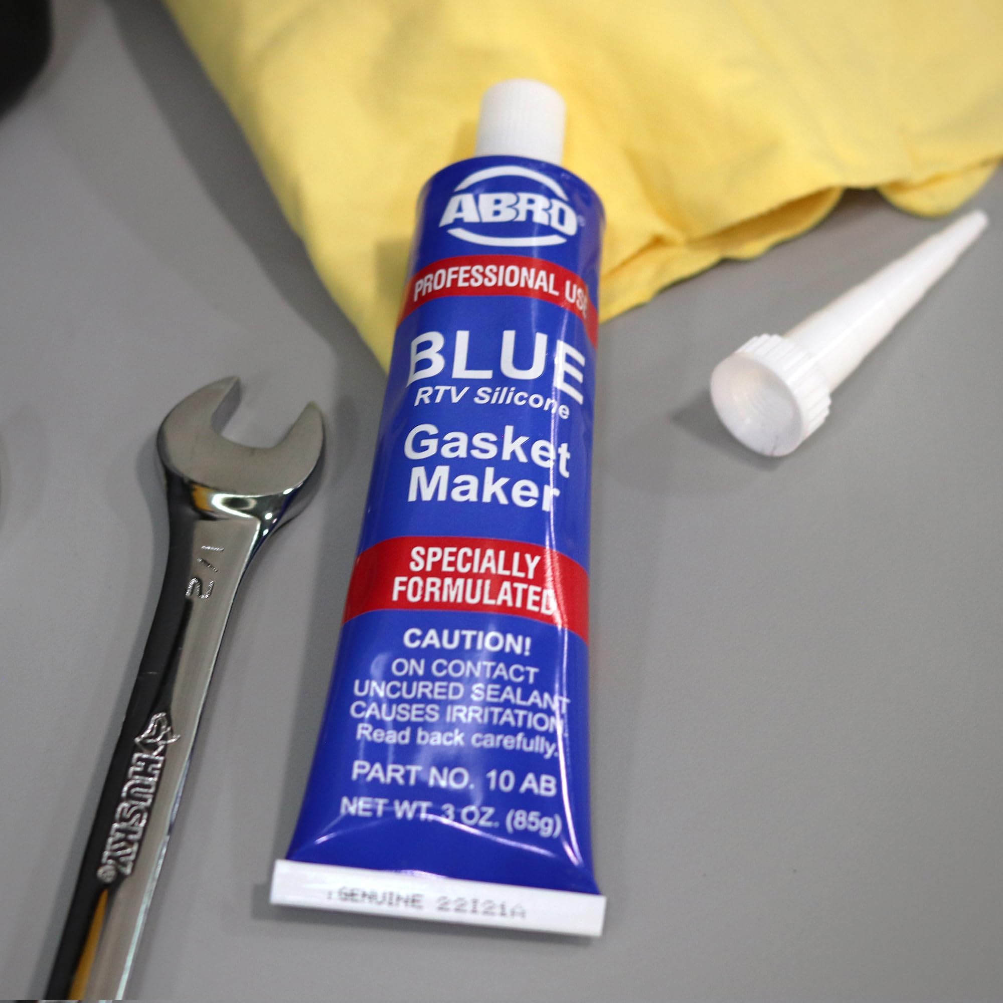 Abro Rtv Silicone Sealant And Gasket Maker: Up To 500F Heat, High Temp Silicone/Head Gasket Sealant, 3 Oz/85G Tube - Blue, Pack
