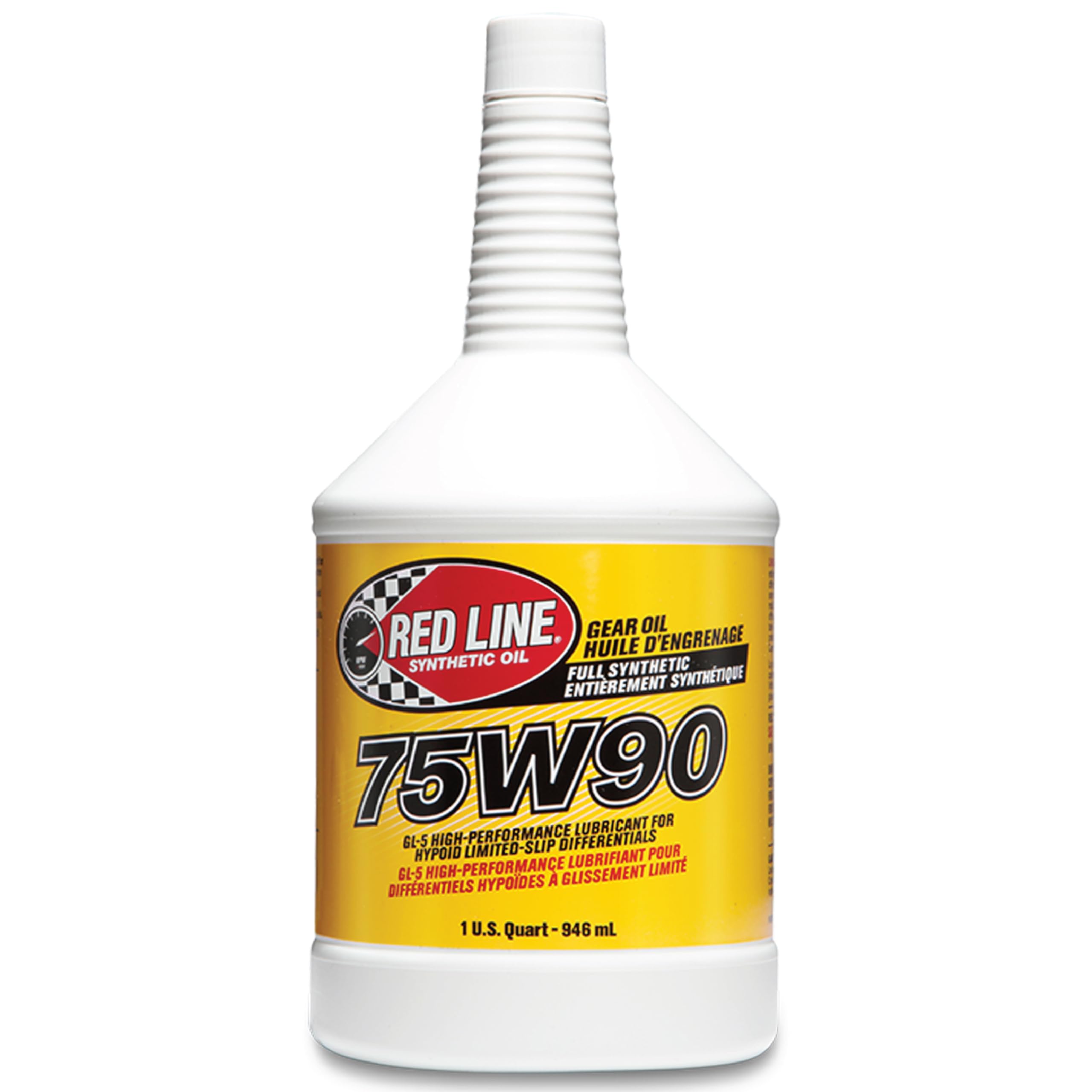 Red Line 57904 75W90 GL-5 Synthetic Gear Oil for Hypoid Limited Slip Differentials - 1 Quart (4 Pack)