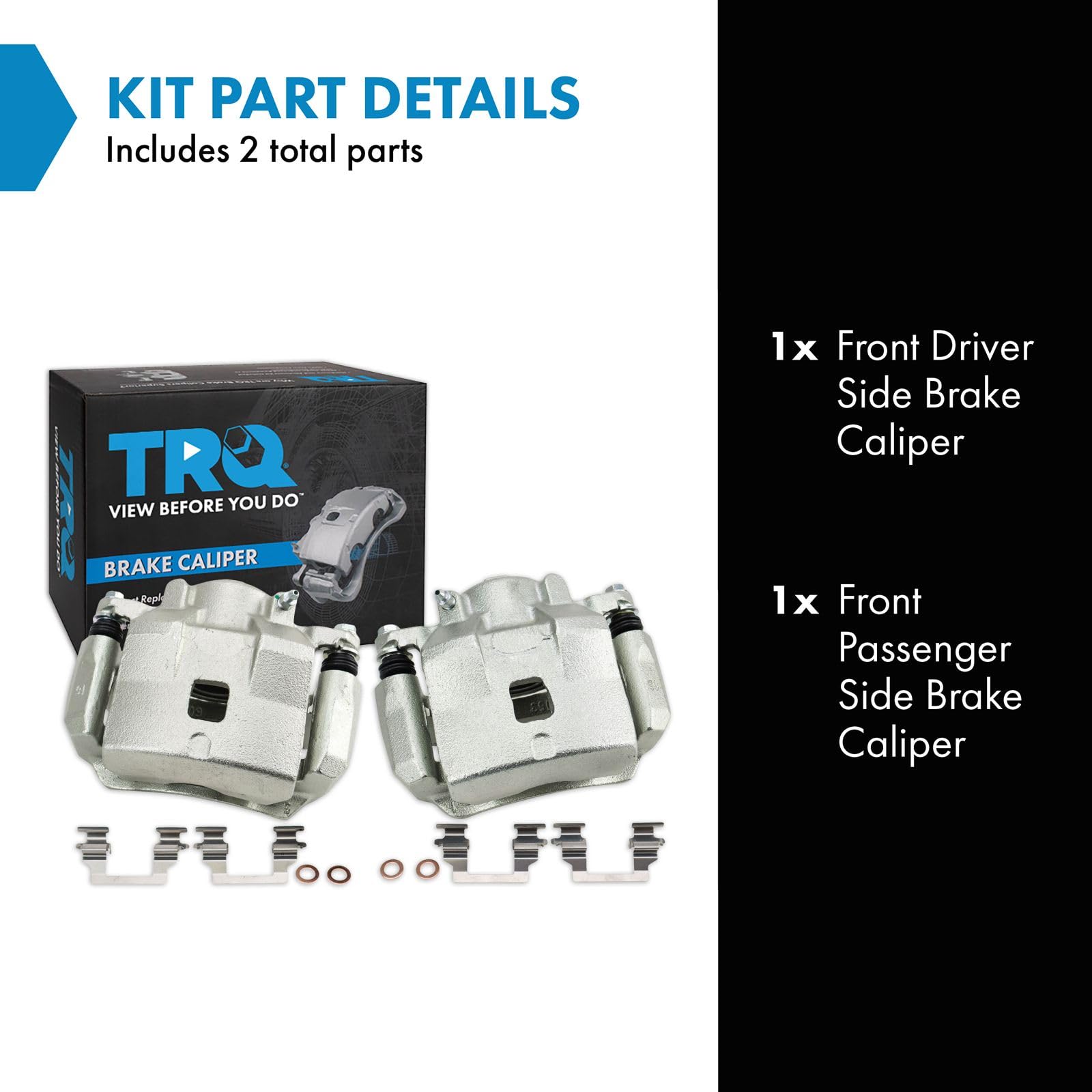 Trq Front Brake Caliper Set Compatible With 2005-2008 Chevrolet Cobalt 2008-2010 Hhr 2007-2009 Pontiac G5 2005 Saturn Ion