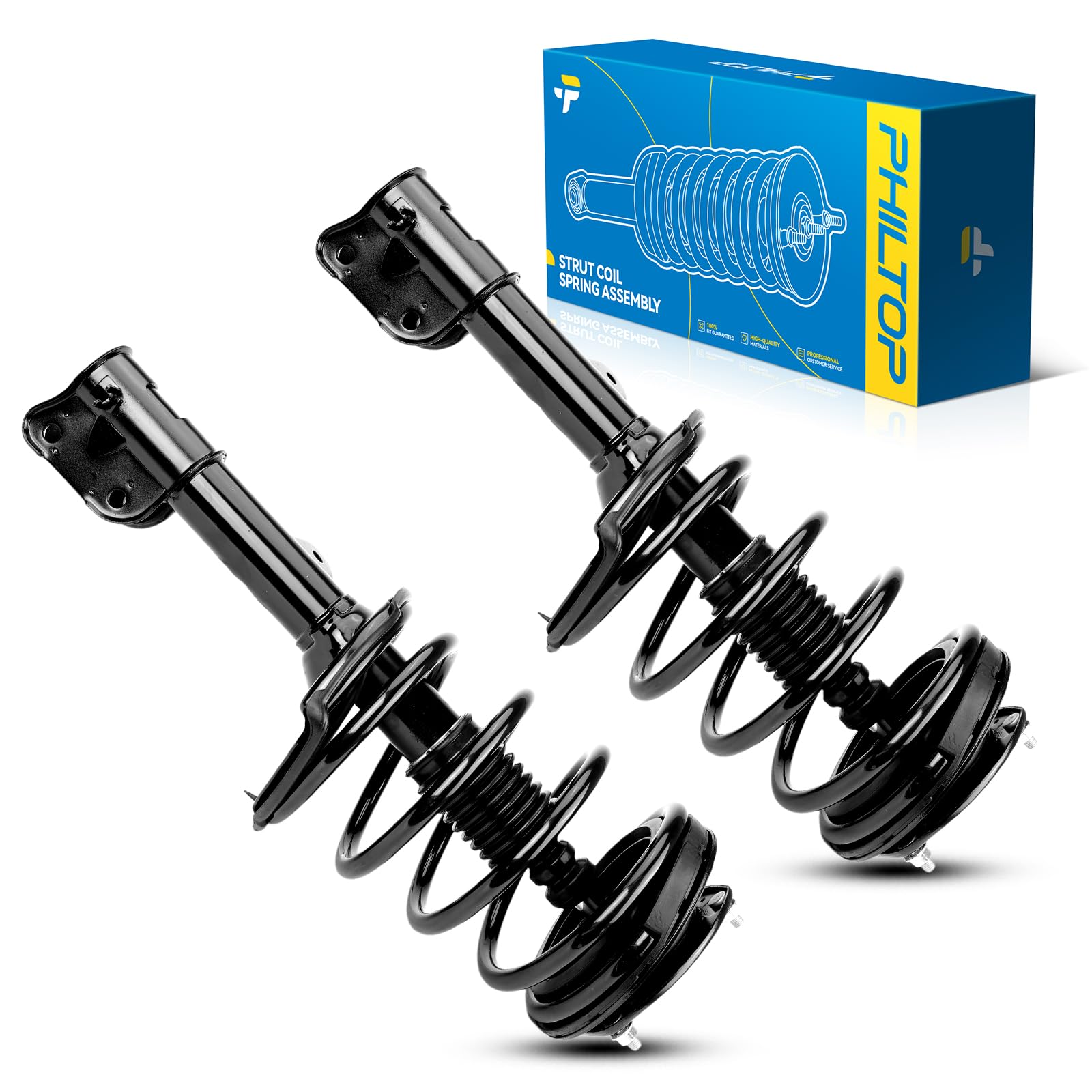 Philtop Front Struts Fit For Santa Fe 2007 2008 2009, 272300 272299 Shock Absorbers 2 Pcs Struts With Coil Spring Assemblies