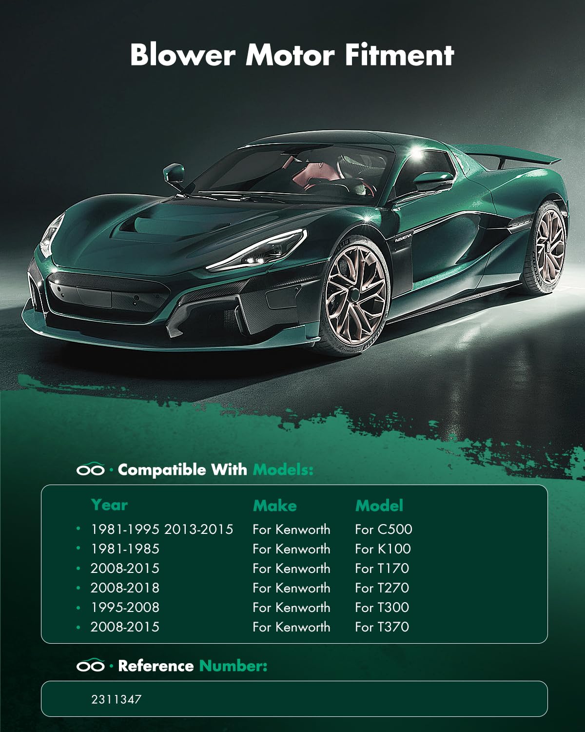 SCITOO BM00126C HVAC Blower Motor For Kenworth 1981-2018,For Peterbilt 1996-2018