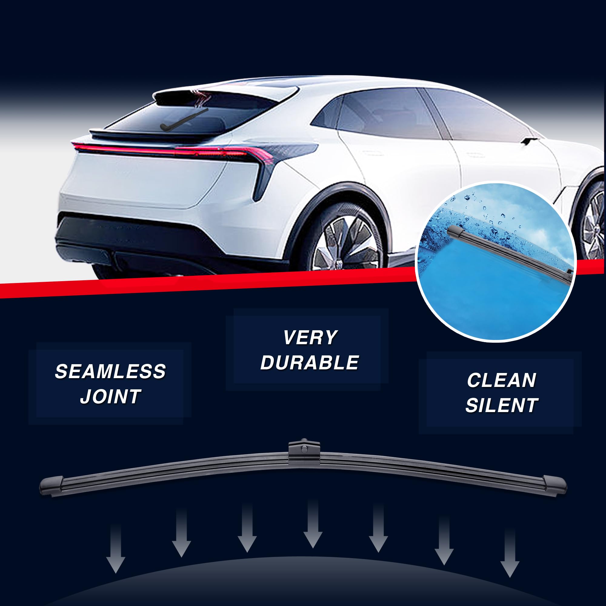 13'' Rear Wiper Blade Replacement For Audi Q3 2022-2019 Q5 2017-2009/Bmw X1 2021-2016 X2 2023-2018 /Porsche Cayenne 2021-2011/Be