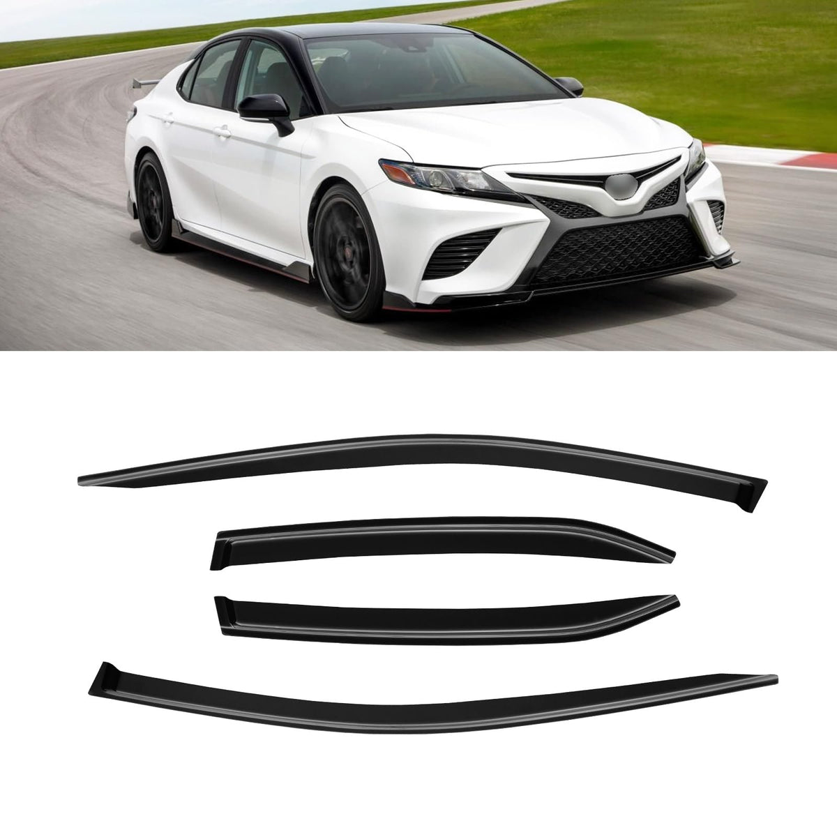 AWVRG Window Rain Guards for 2018-2024 Toyota Camry, Window Visor Guard Vent Wind Shade Deflector Rain Shield Protector Sun Viso