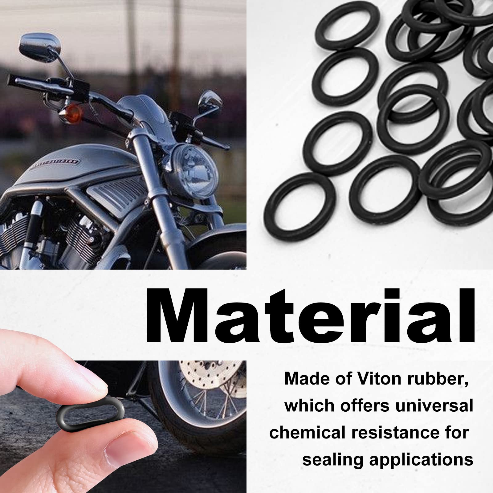 50Pcs Oil Drain Plug O-Ring, Nitrile Rubber O Ring Gasket Ring, Motorcycle Drain Plug O-Rings, Compatible with Harley Davidson O