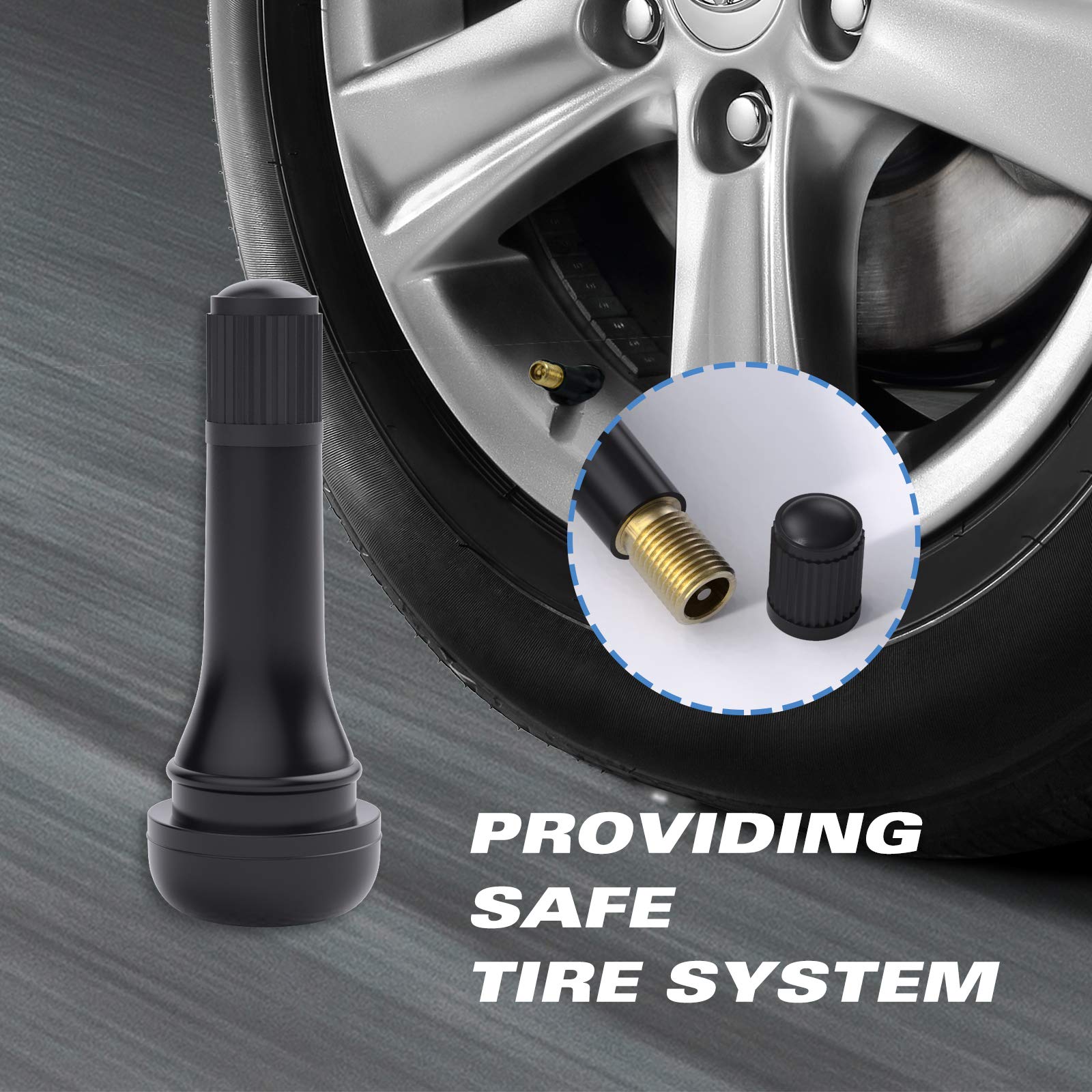 Ckauto Tr414 Rubber Snap-In Tire Valve Stem (5Pcs/Bag)