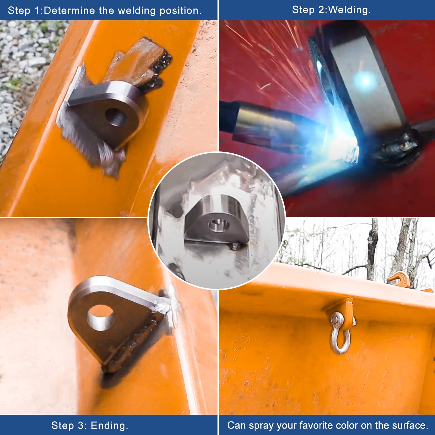 Weld On Shackle/Clevis Mounts 1' Thick Steel (Pack Of 2)