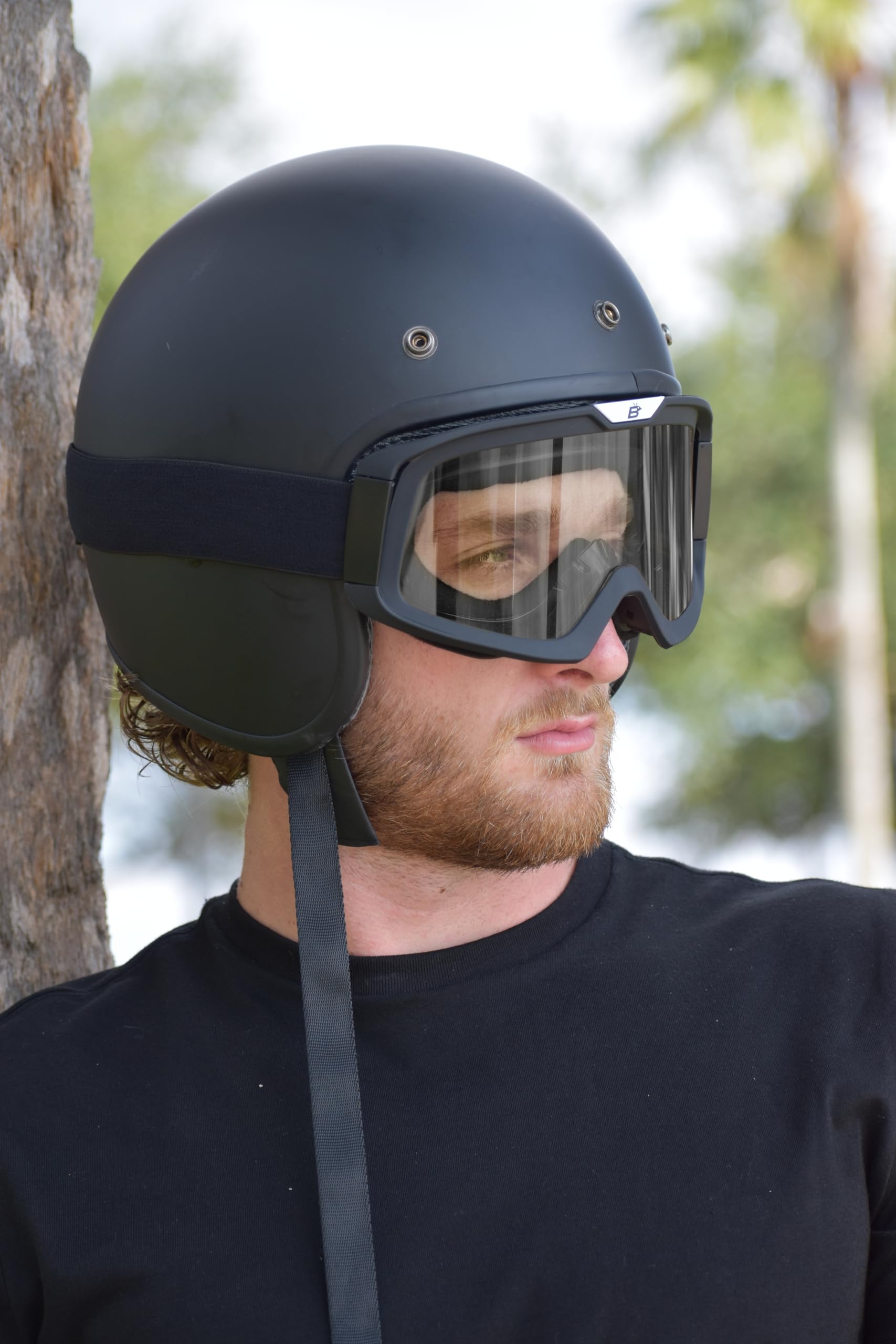 Birdz Pelican Black Fitover Padded Atv Motorcycle Otg Goggles With Clear Lens (Black-Clear)