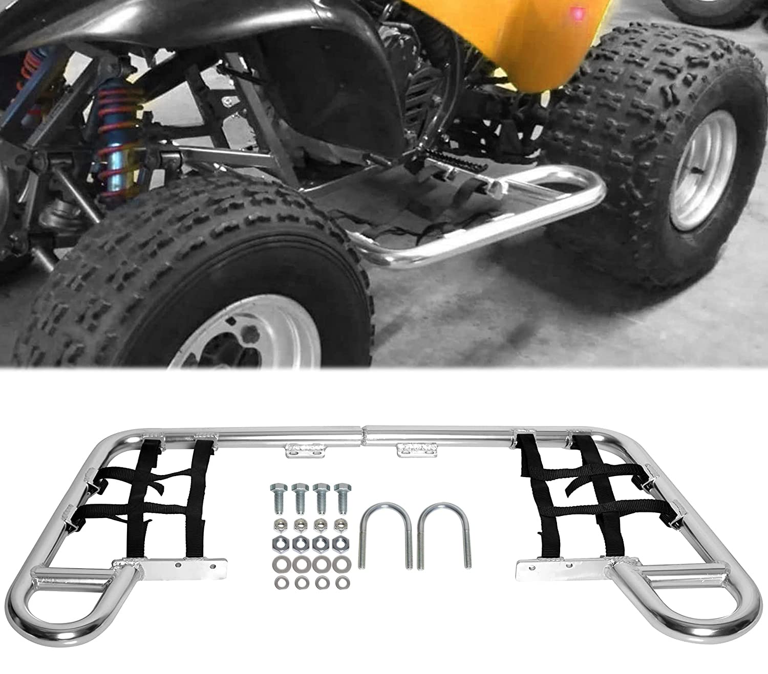 Ecotric Aluminum Nerf Bars Foot Pegs Compatible With Honda 1987-88 Trx 250X 1993-2009 Trx 300Ex 300X Pair
