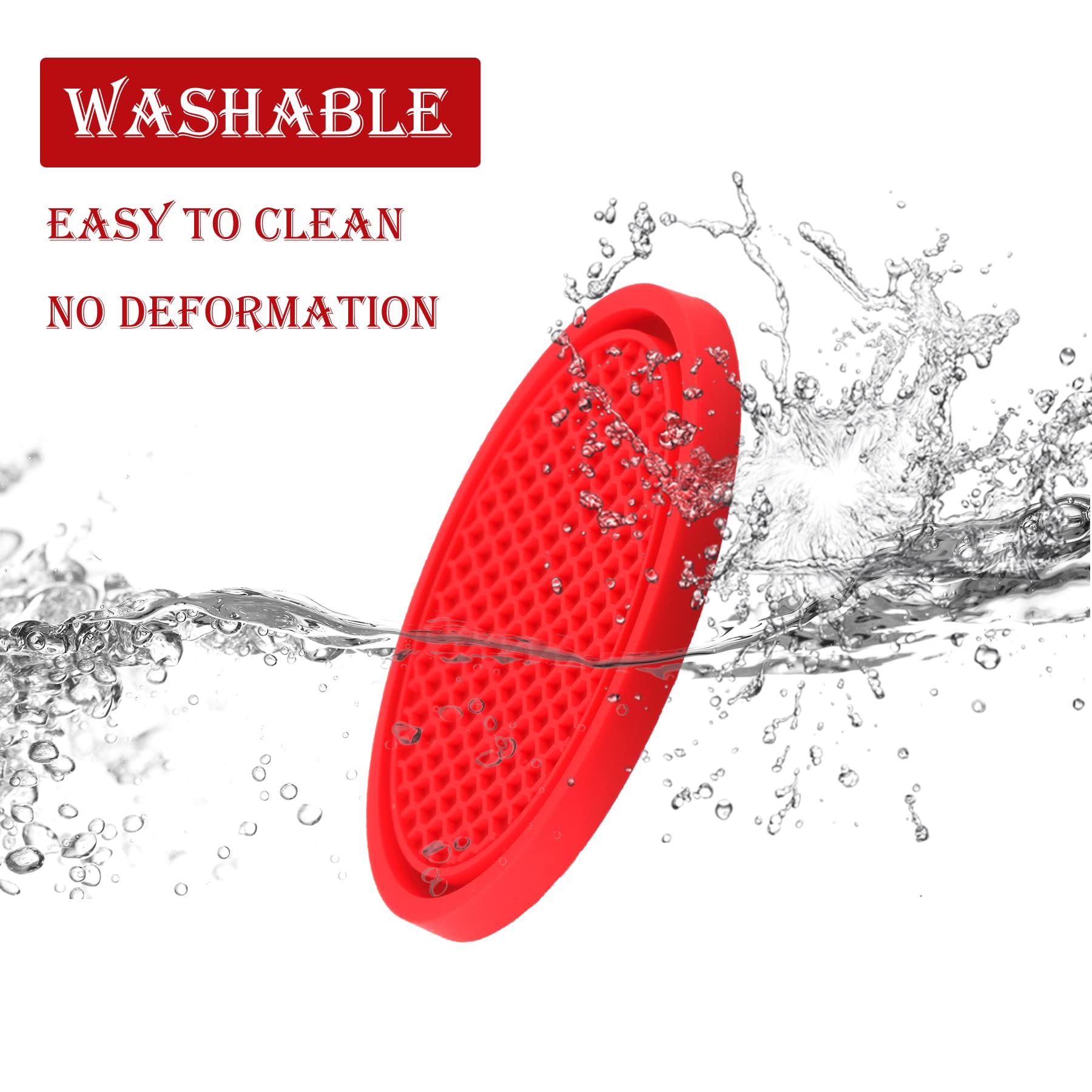 Singaro Car Cup Coaster, 4Pcs Universal Non-Slip Cup Holders Embedded In Ornaments Coaster, Car Interior Accessories, Red