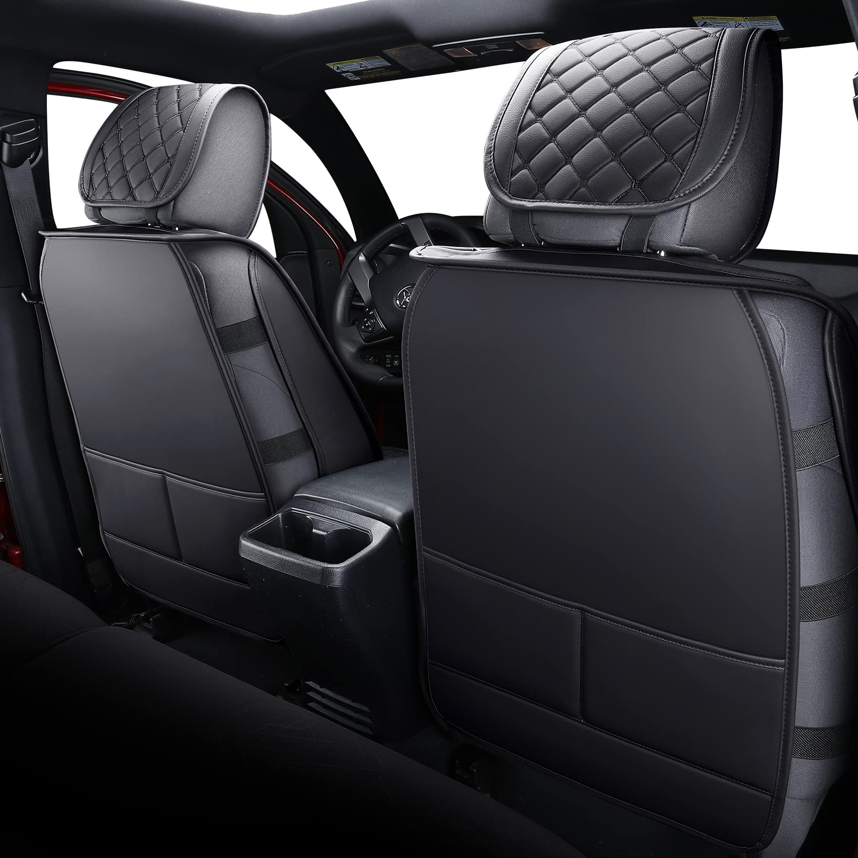 Tomatoman Tacoma Seat Covers Customized For 2005-2023 Sport Extended Sr V6 Pickup Limited, Waterproof Faux Leather Cushions(Full Set, Black)