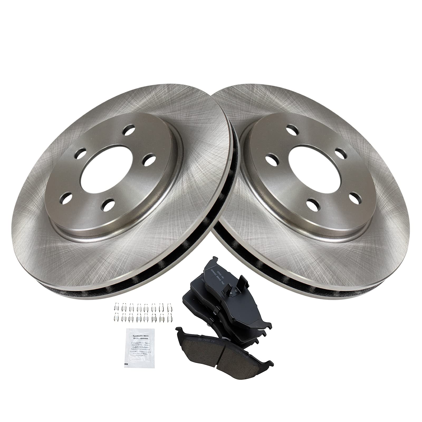 Trq Front Ceramic Brake Pad & Rotor Set Kit For Dodge Plymouth Van