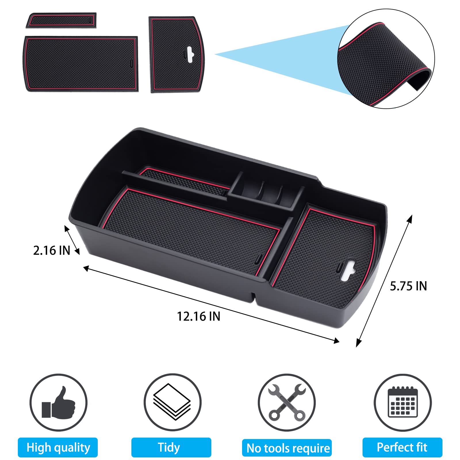 Pimcar Center Console Organizer Compatible With Honda Accord 2018 2019 2020 2021 2022 Abs Plastic Material Armrest Box Insert Tr