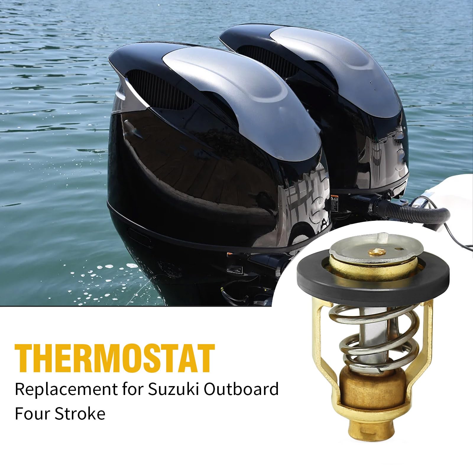 17670-90J00 17670-90J01 Cooling Thermostat 60? Thermostat Replacement for Suzuki Outboard Four Stroke DF200 DF225 DF250 DF300 DF