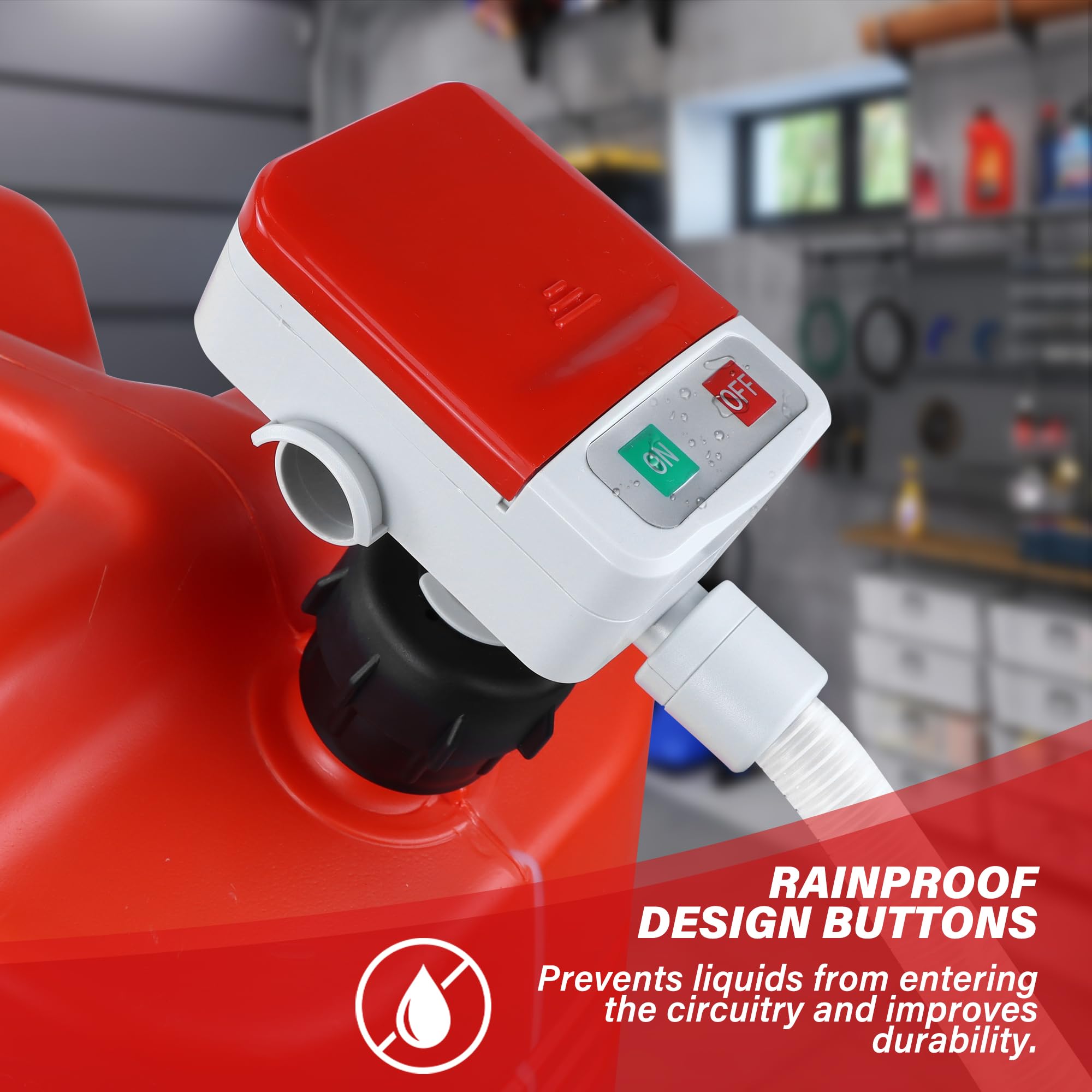 Fuel Transfer Pump, 3.2 Gpm, Auto-Stop Nozzle, 51-Inch Hose With 3 Tank Fittings, Battery-Powered Portable Siphon Pump For Oil,