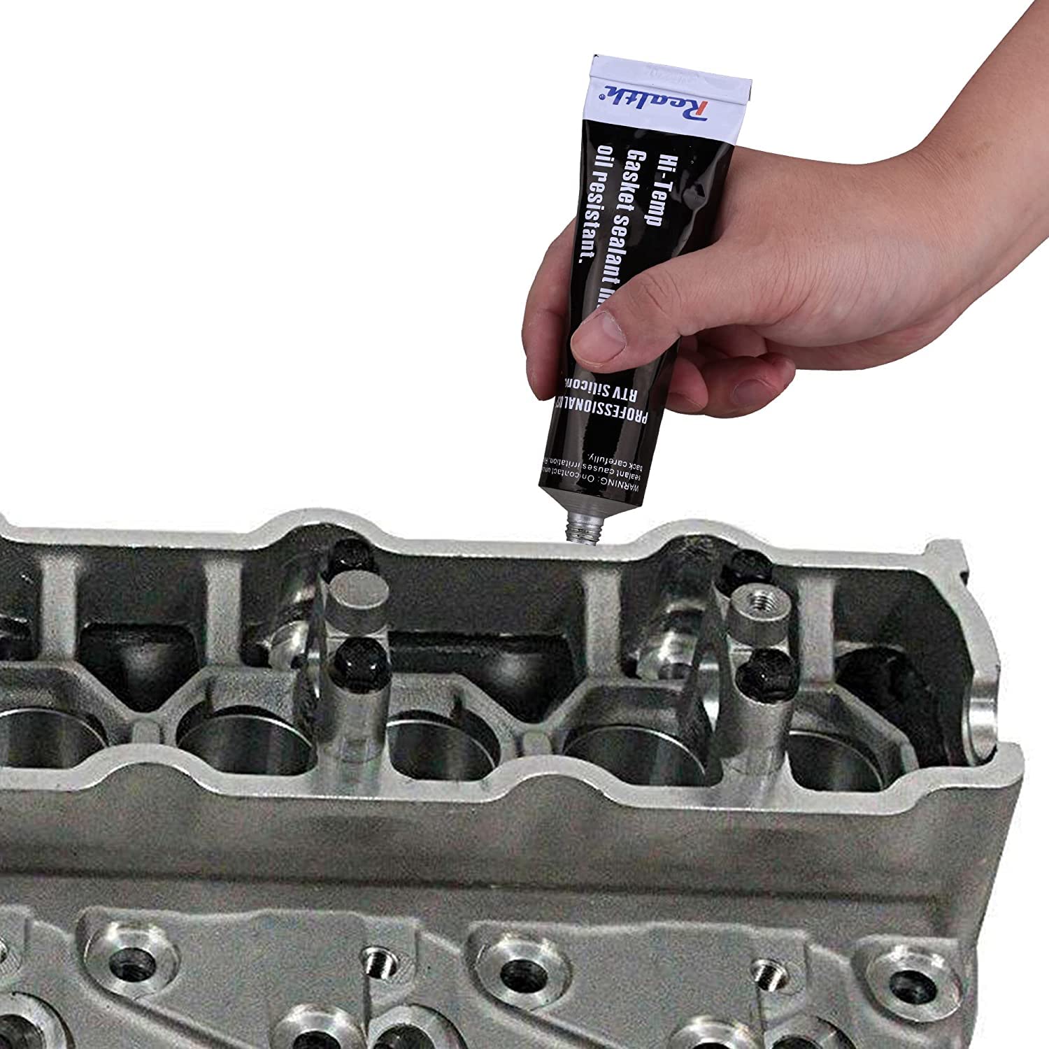 Silicone Gasket Maker Black Oil 6 Pack, High Temperature Rtv 3.53 Oz Ultra Resistance Sealant High Strength Flange Sealing For A