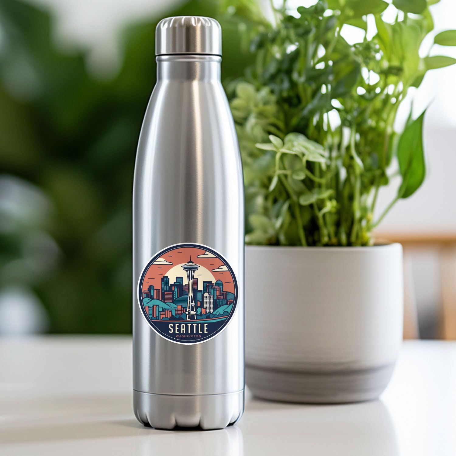 Seattle City Sticker - Waterproof Vinyl Decal for Car Bumper, Laptop, Water Bottle, Wall, and Window, Size - 5'' Longer Side